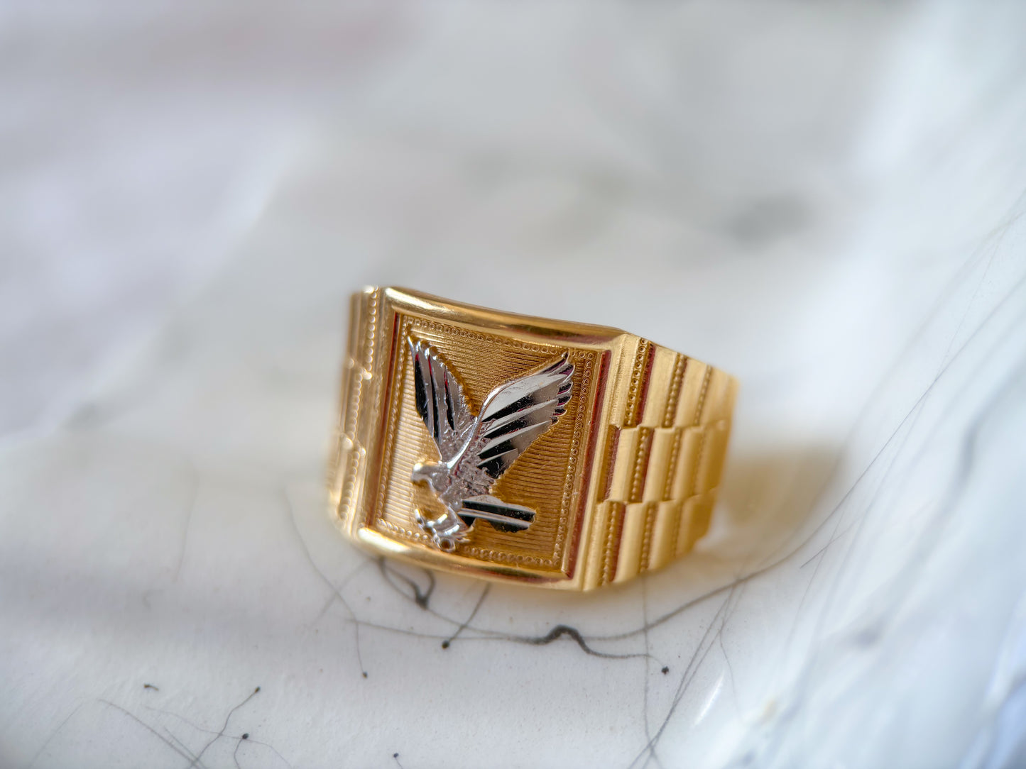 Vintage Eagle 14k Yellow Gold Men's Ring