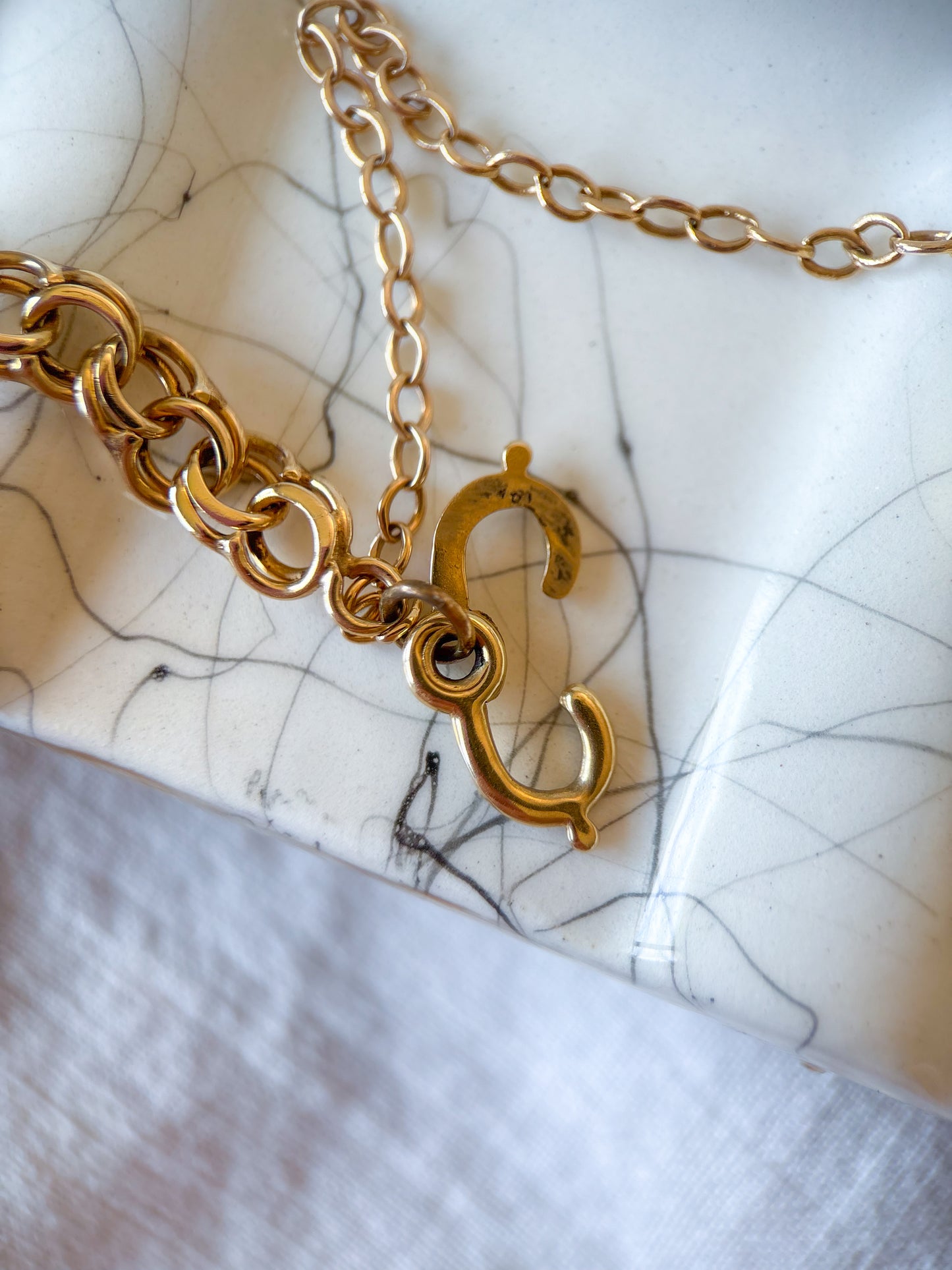 Vintage Multi Link Cable 4k Yellow Gold Chain 20.5 Inch Necklace