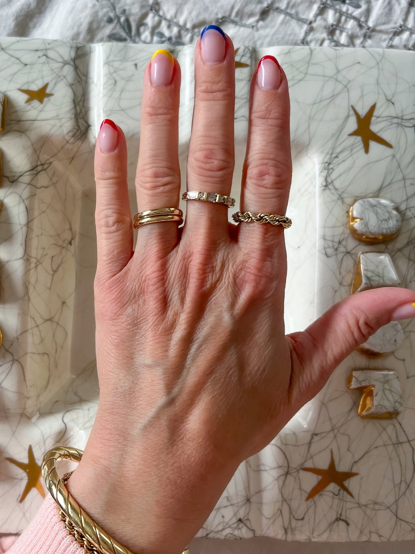 Vintage Rope Chain 14k Yellow Gold Ring