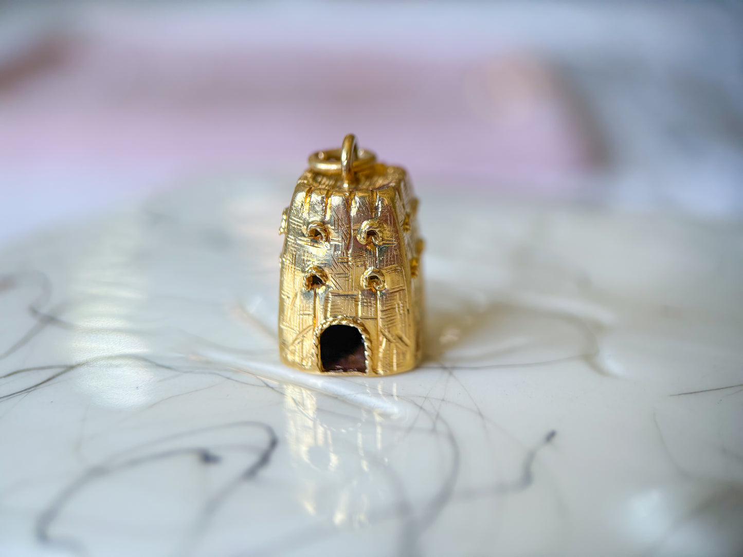 Vintage Hut 14k Yellow Gold Charm, circa 1960's