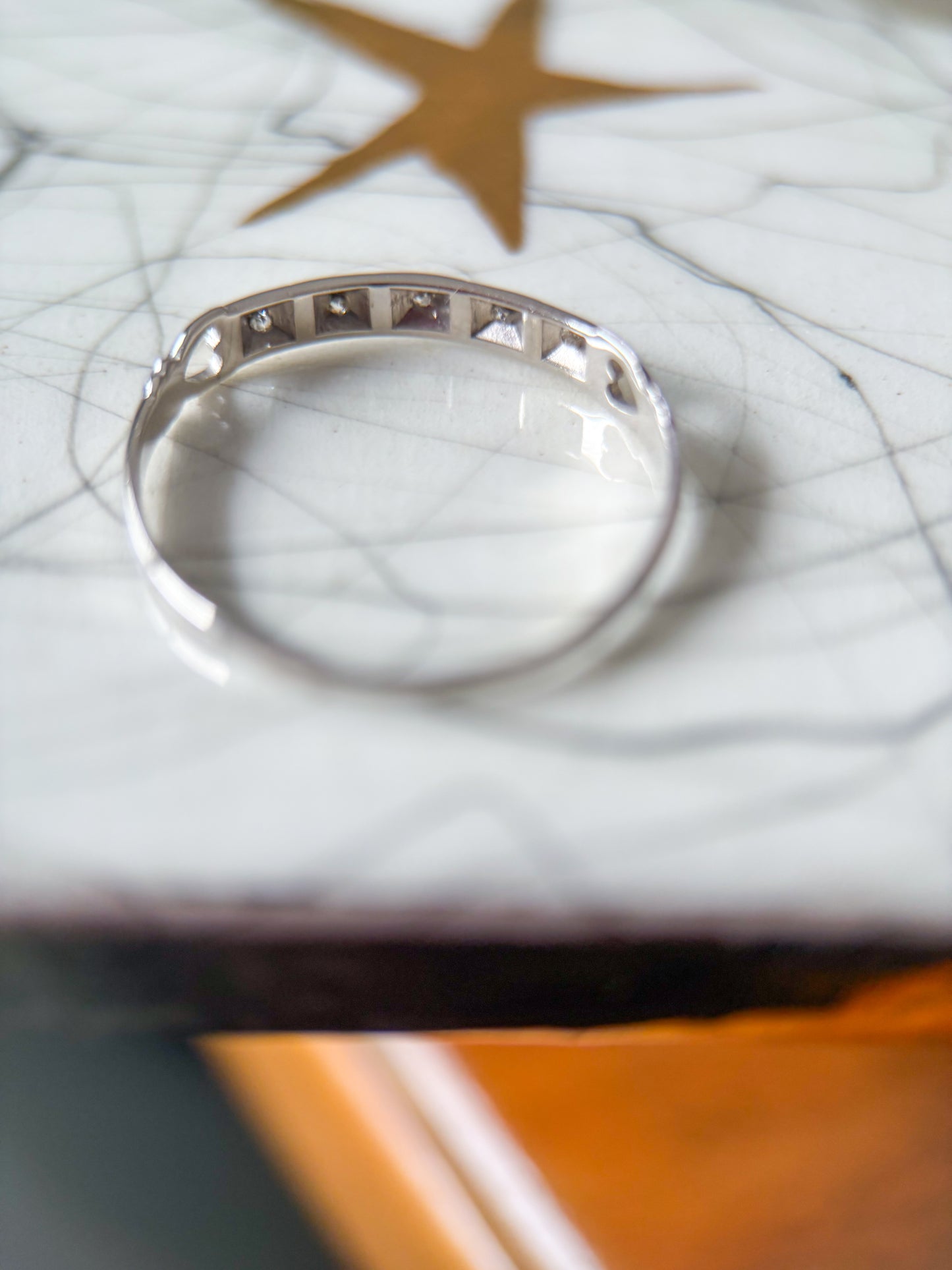Vintage Natural Diamond 14k White Gold Ring