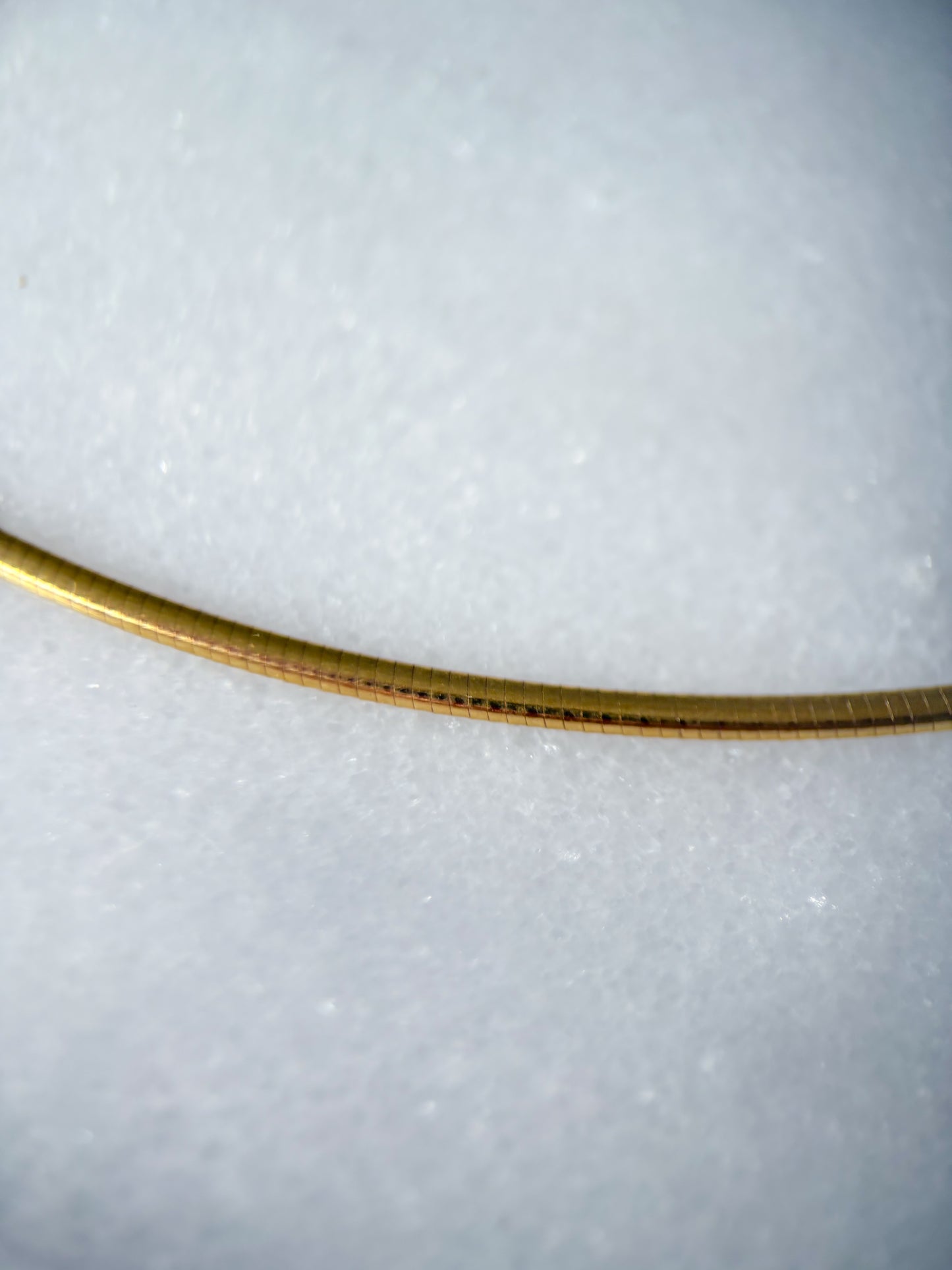 Vintage Thin Omega Slider 10k Yellow Gold Necklace
