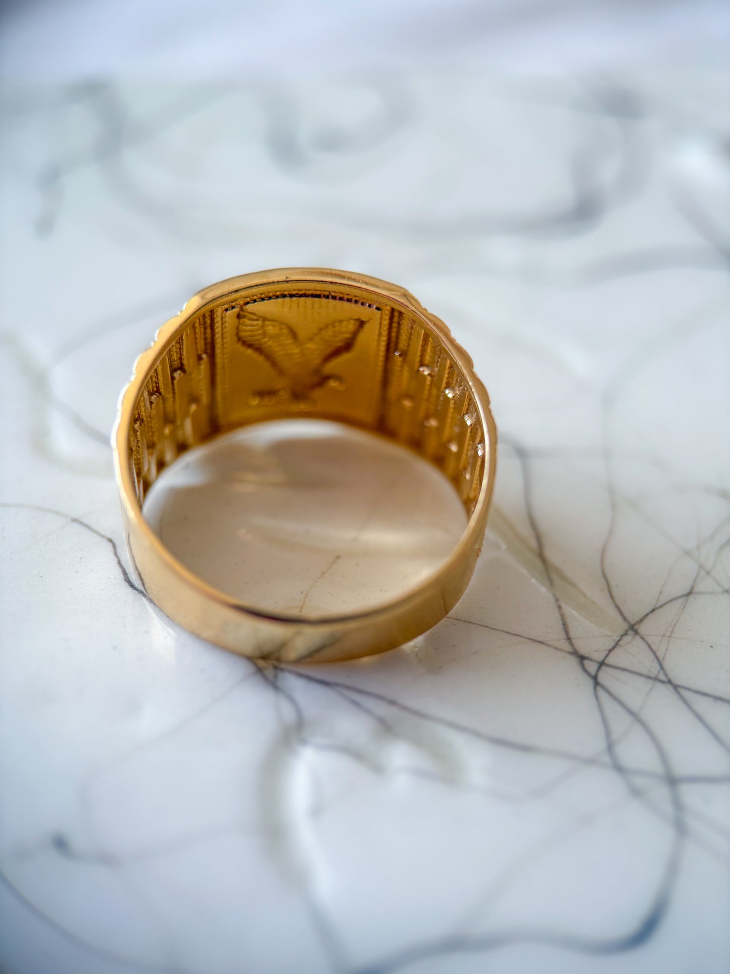 Vintage Eagle 14k Yellow Gold Men's Ring