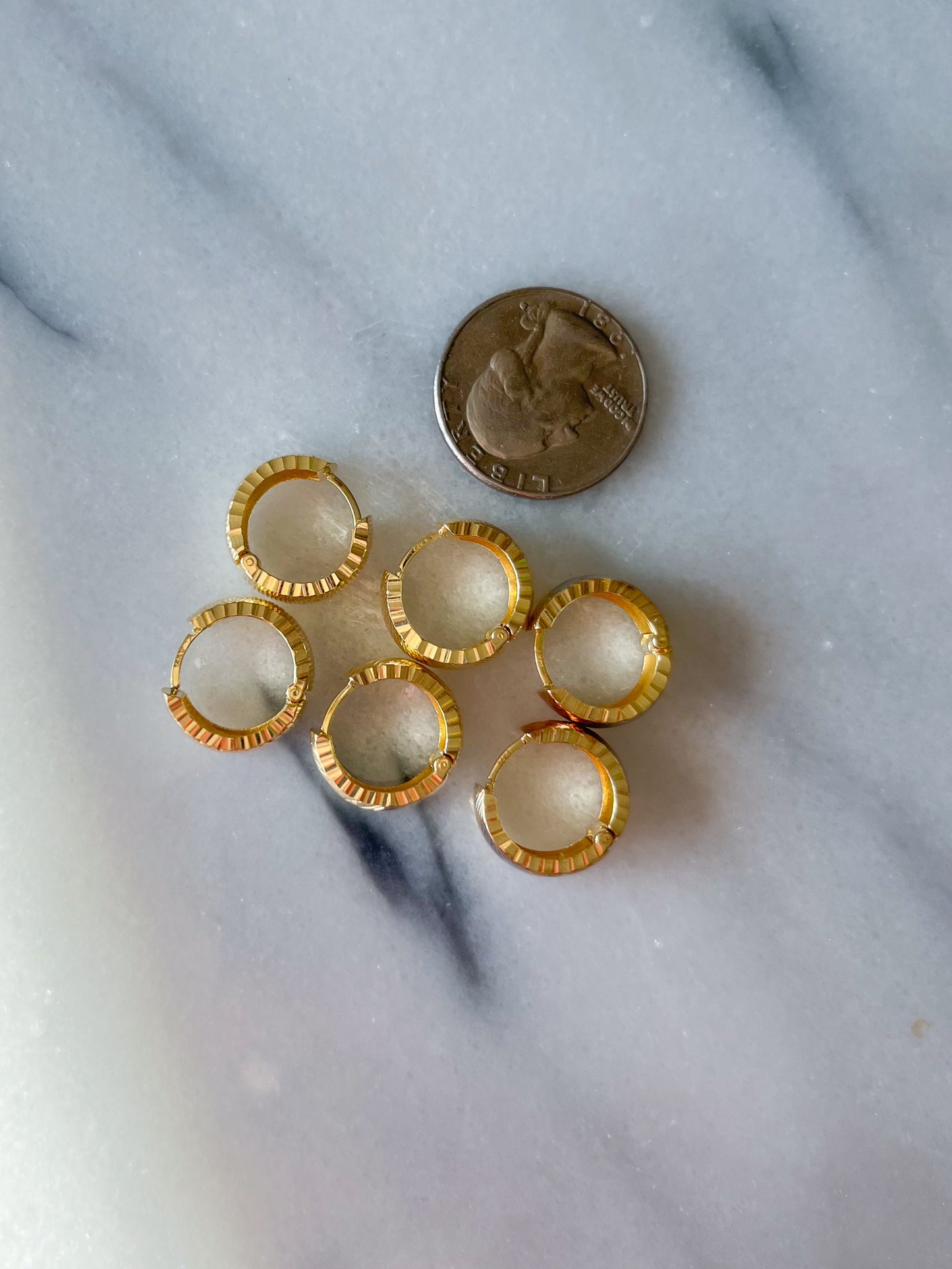 14k Yellow and Tri Colored Gold Huggies - 3 Styles