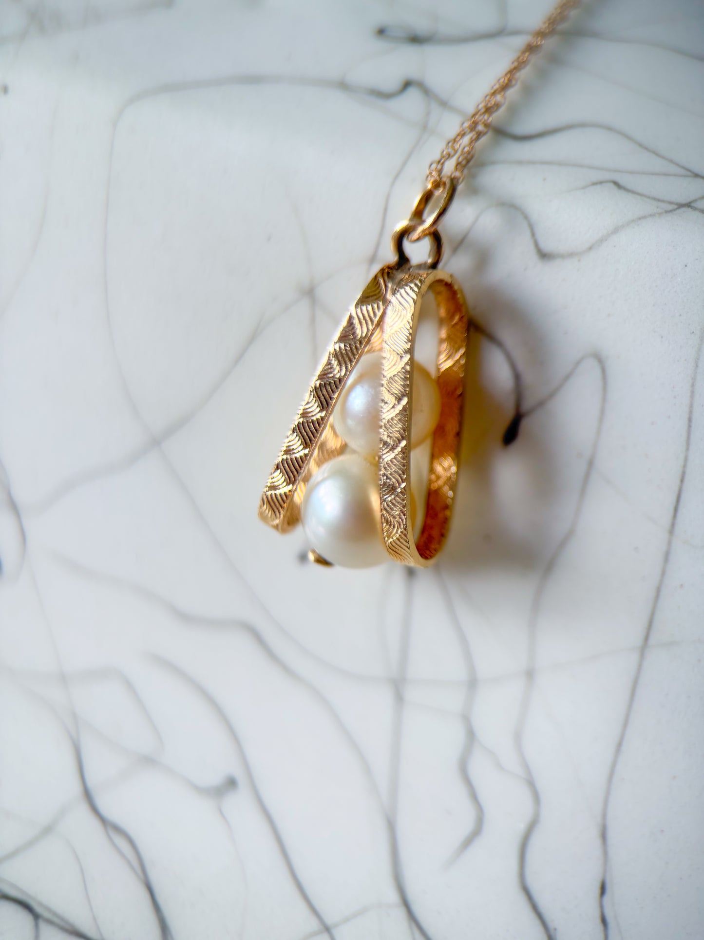 Vintage Pearl 14k Yellow Gold Charm