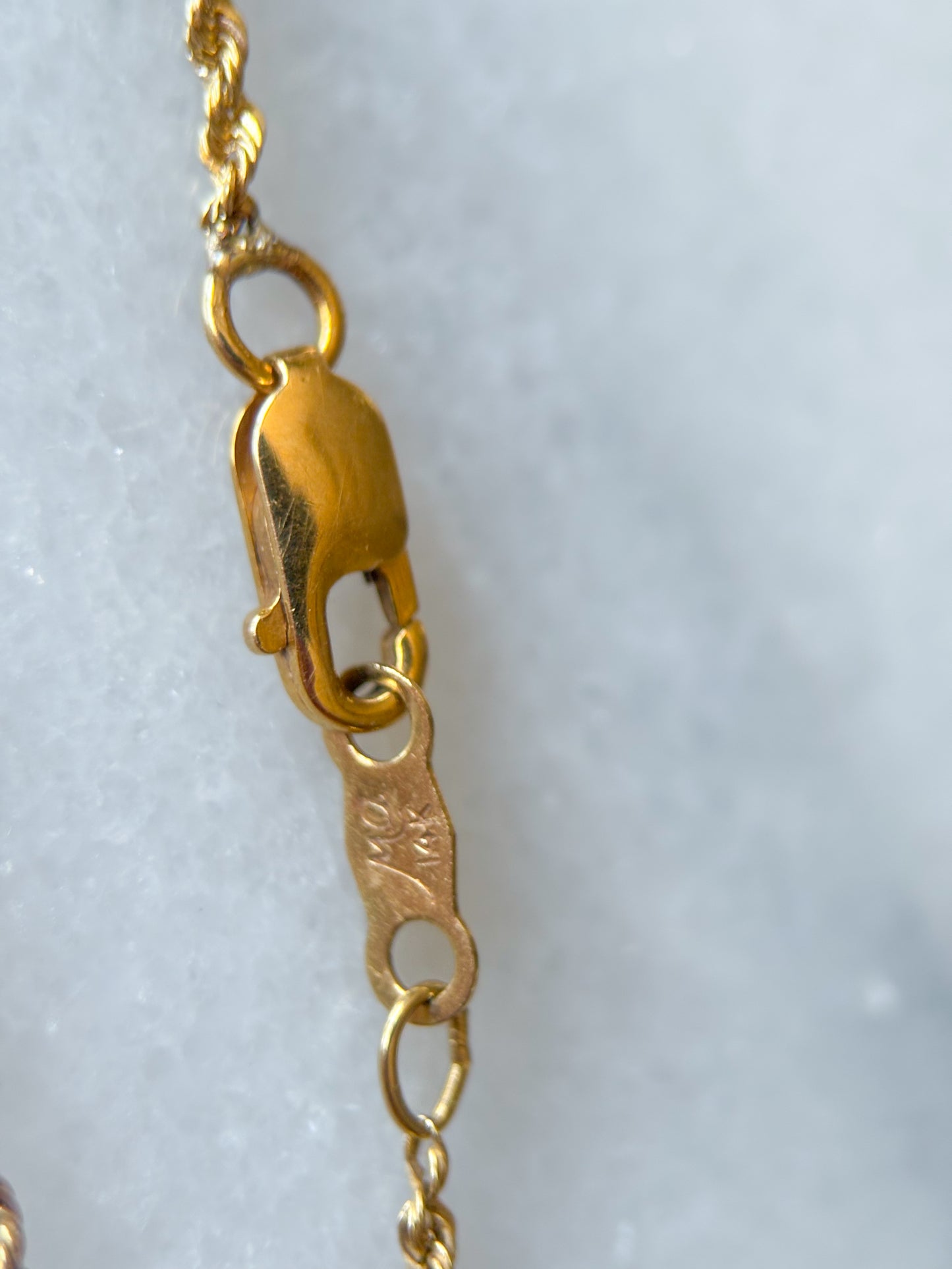 Vintage Thin Rope Chain 14k Yellow Gold 25 Inch Chain Necklace