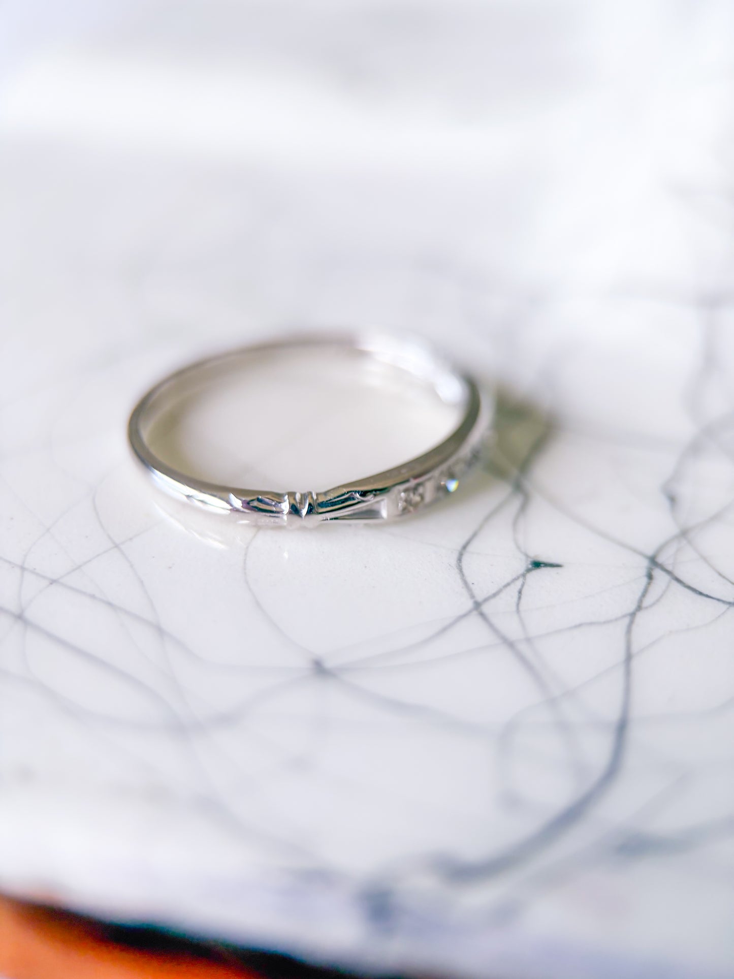 Vintage Natural Diamond 14k White Gold Ring