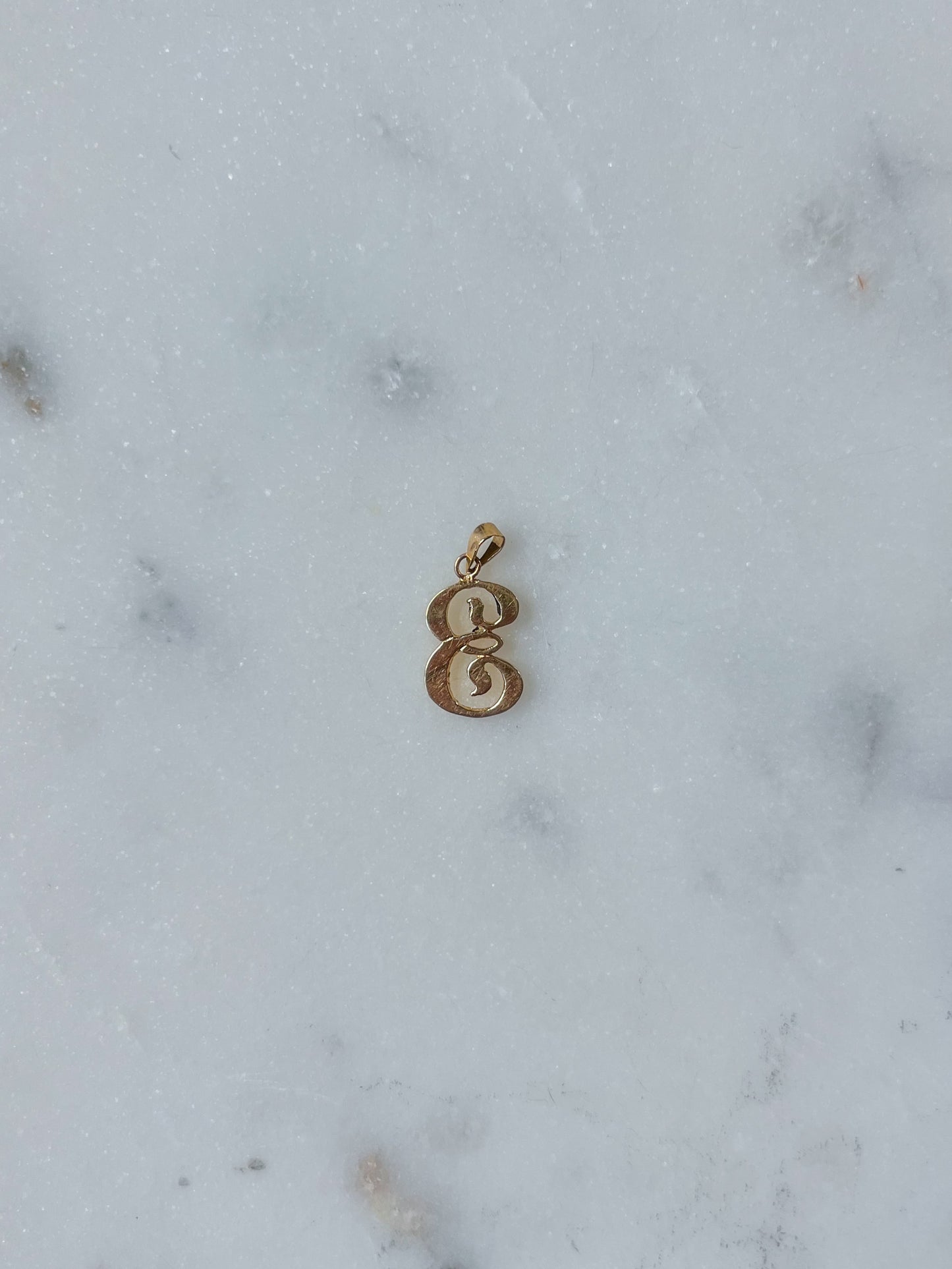 Vintage Letter "E" 14k Yellow Gold Charm