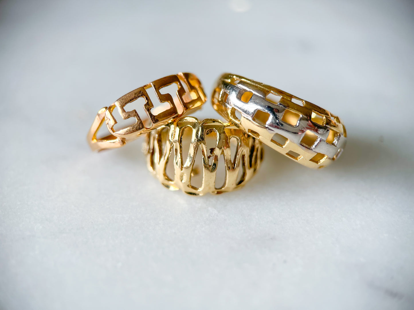 Vintage Geometric 14k Yellow Gold Ring