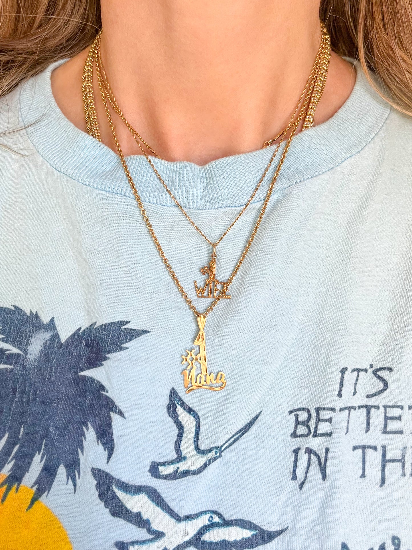 Various Vintage Charms "#1 Wife", "#1 Nana" 14k Yellow Gold Charms