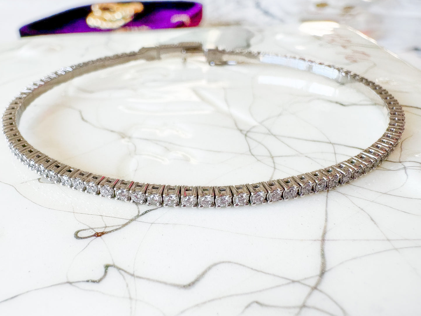 Natural Diamond Flex 7 Inch Tennis Bangle