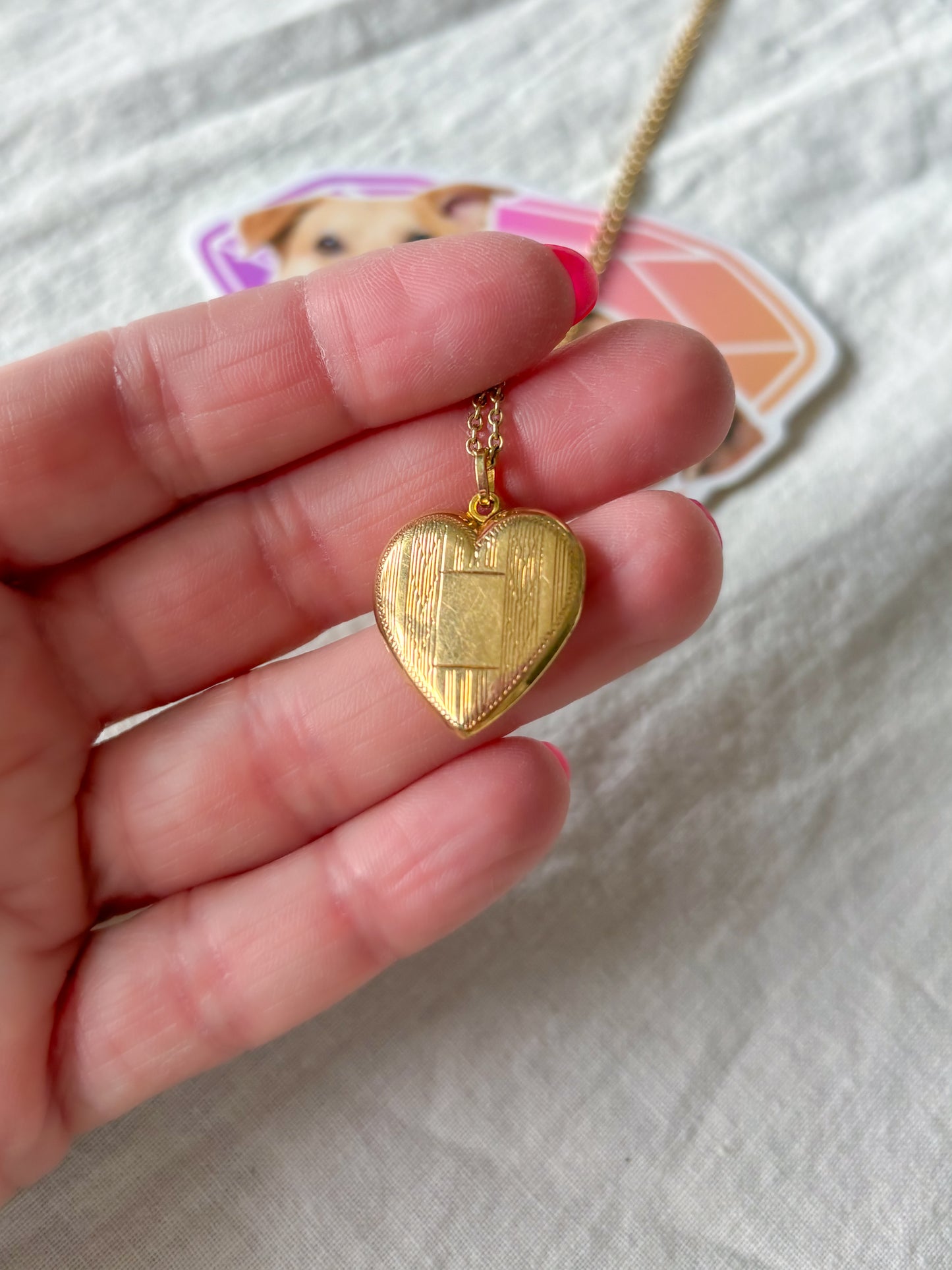 Vintage Heart Locket 14k Yellow Gold Charm