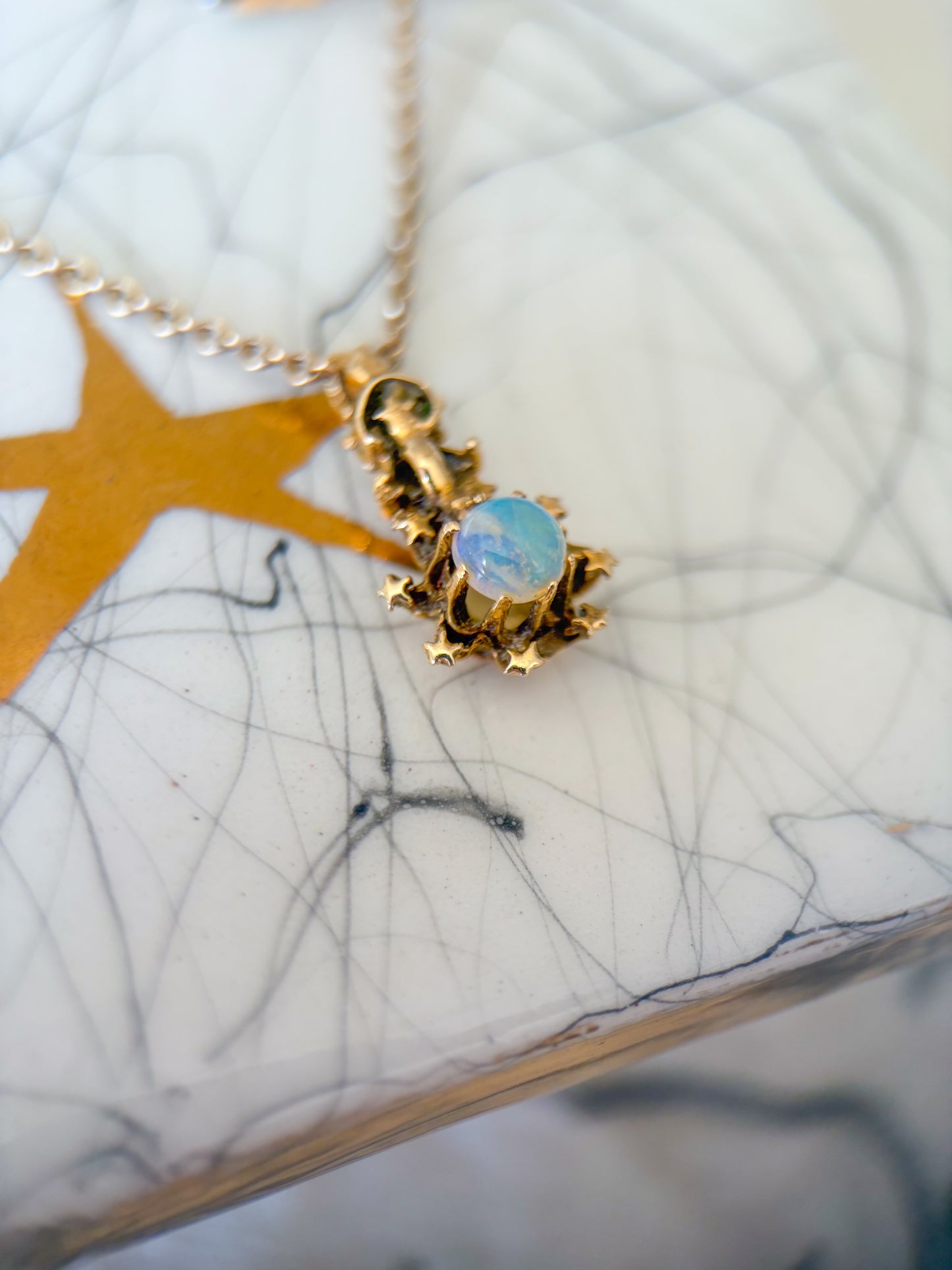 Vintage Natural Opal 14k Yellow Gold Charm