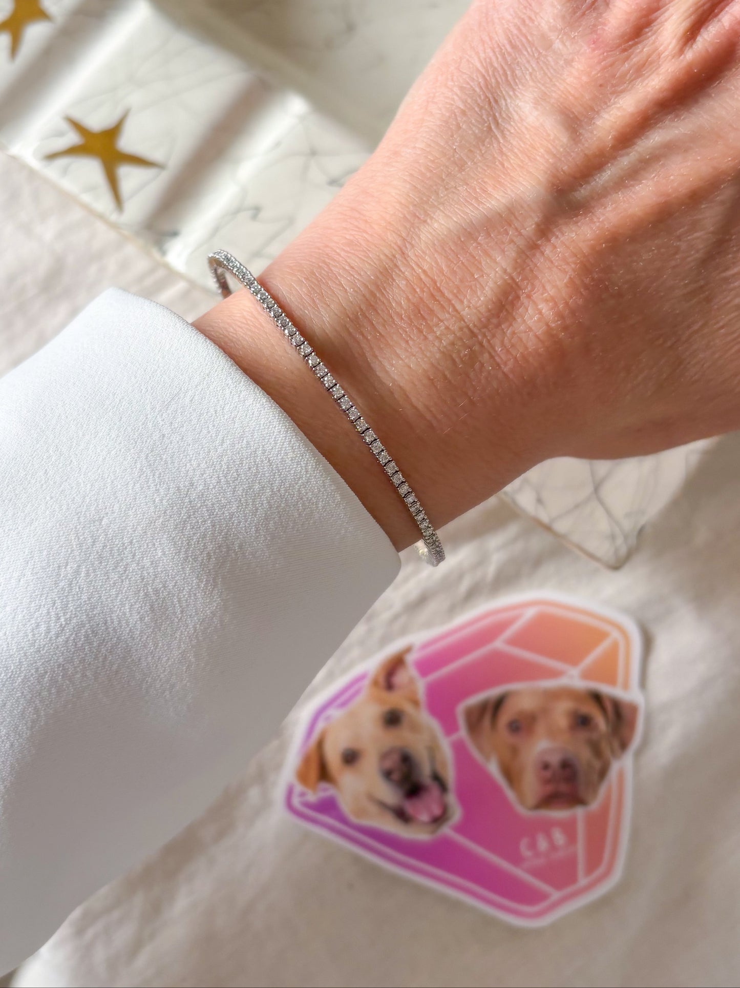 Natural Diamond Flex 7 Inch Tennis Bangle