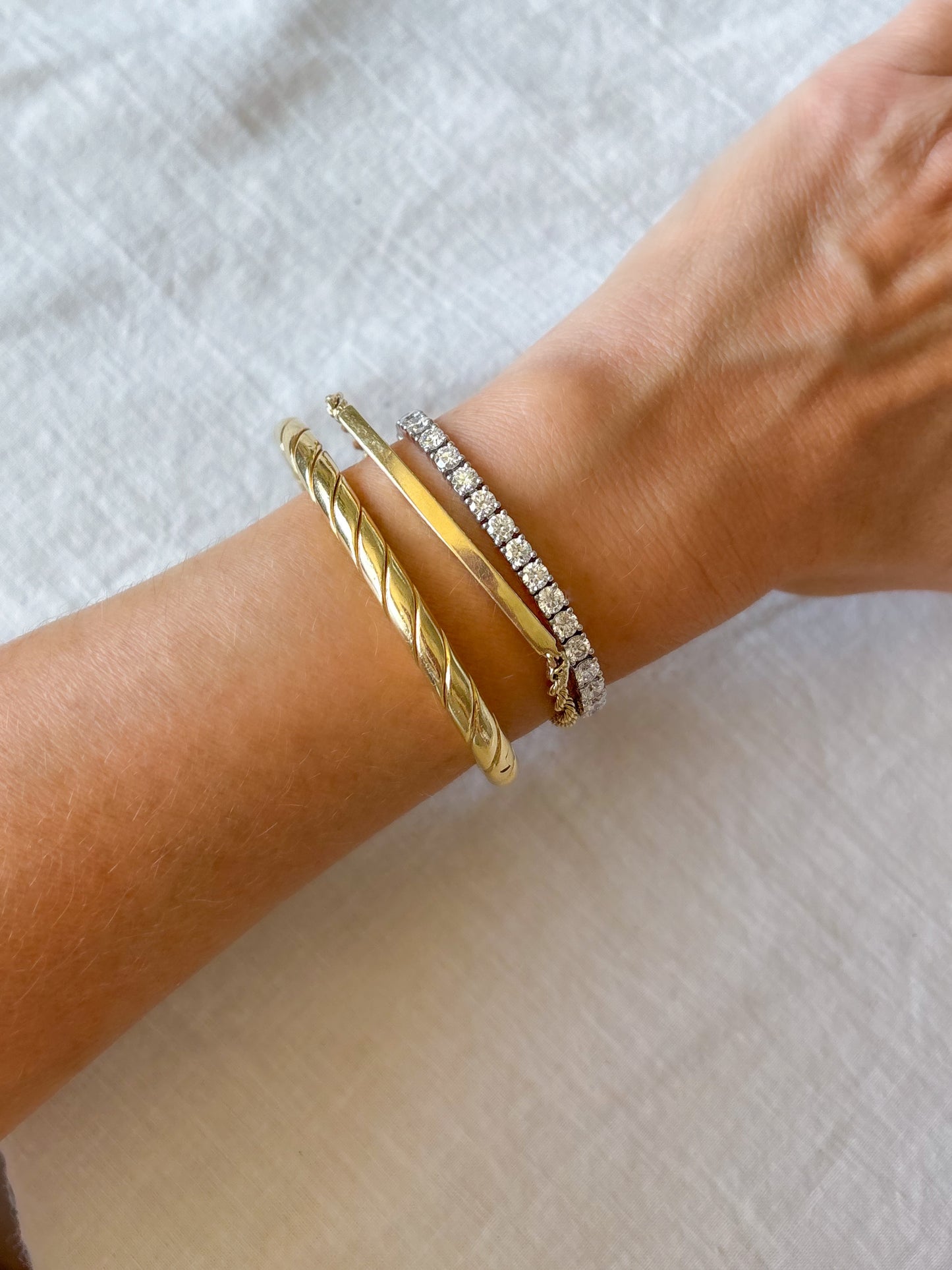 Lab Grown Round Diamond 14k White Gold 8 Carat Tennis Bracelet