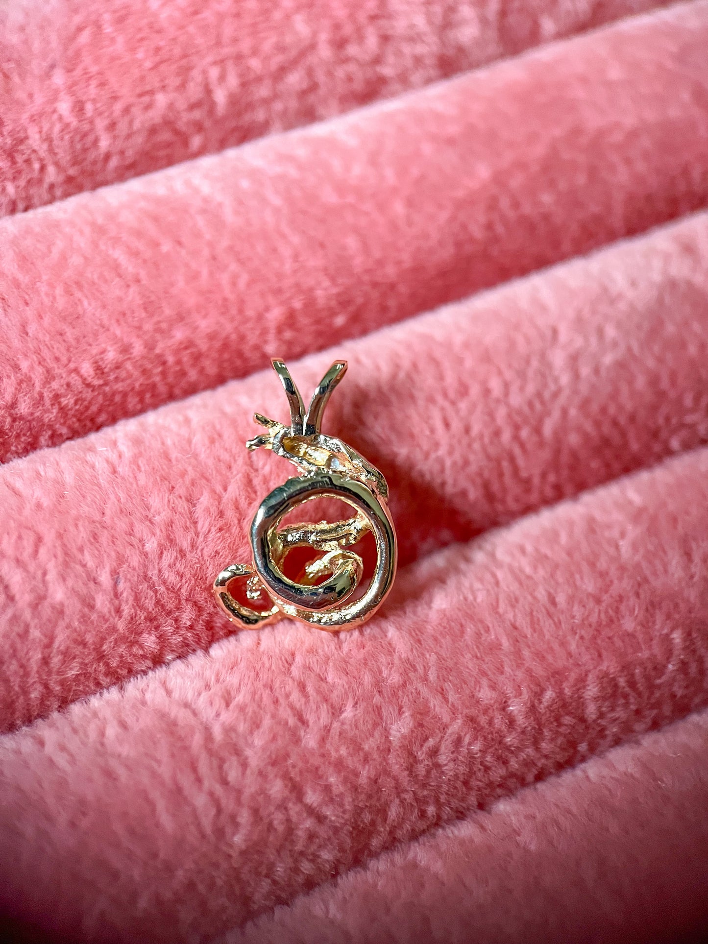 Vintage Snake with Pearl 14k Yellow Gold Charm