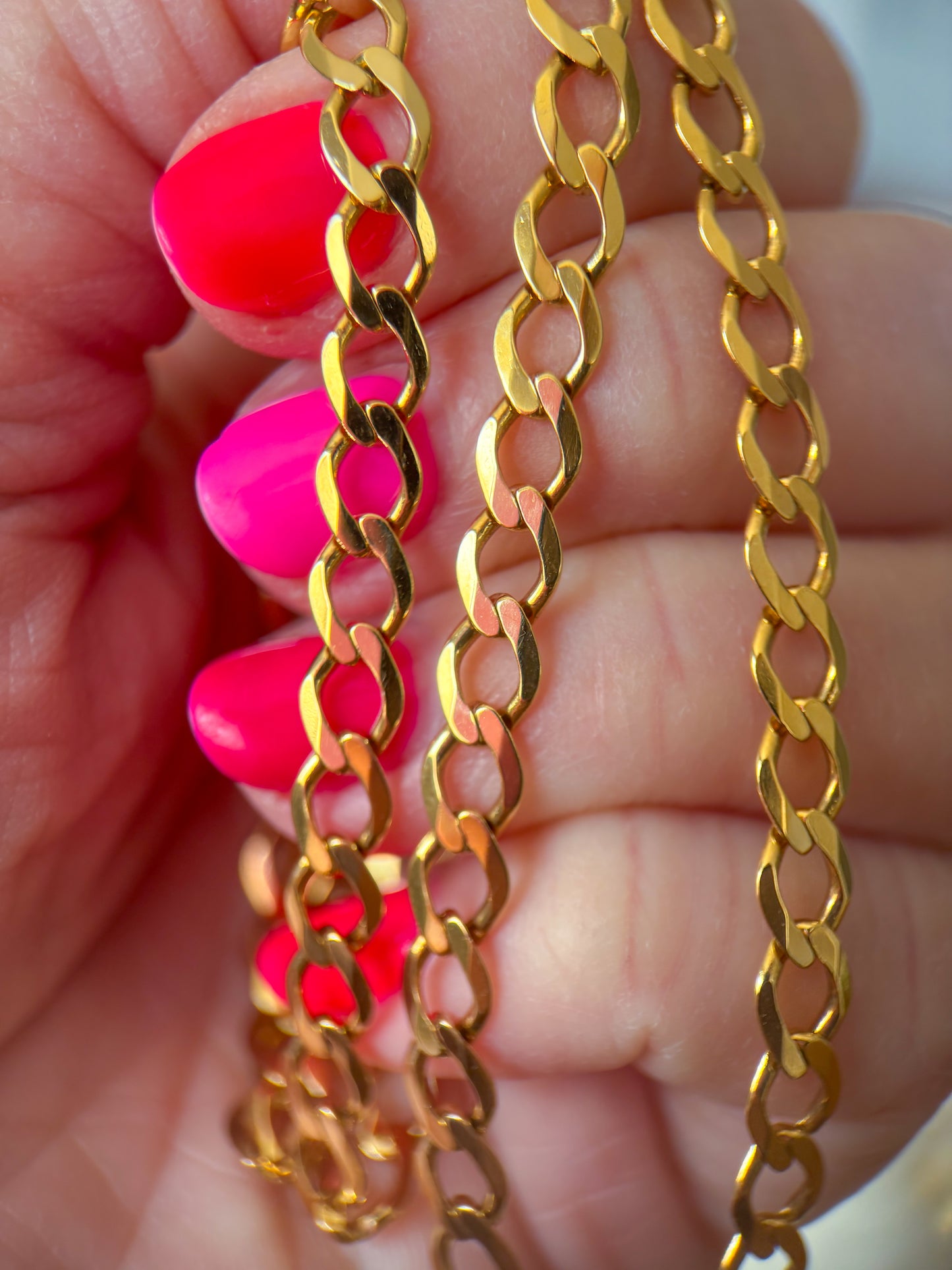 Vintage Curb Chain 18k Yellow Gold 20.5 Inch Necklace