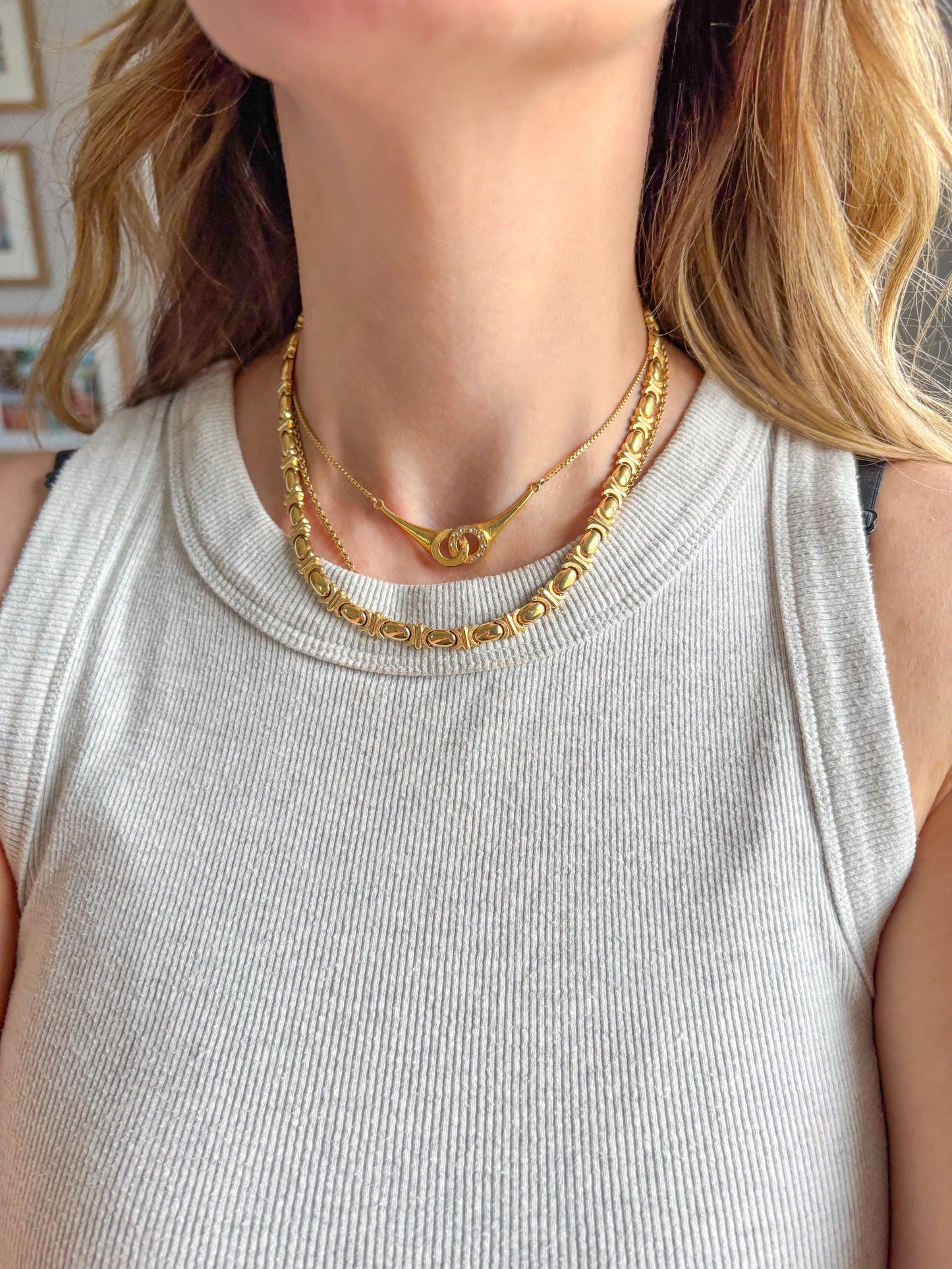 Vintage Chunky 14k Yellow Gold Chain 16.5 Inch Necklace