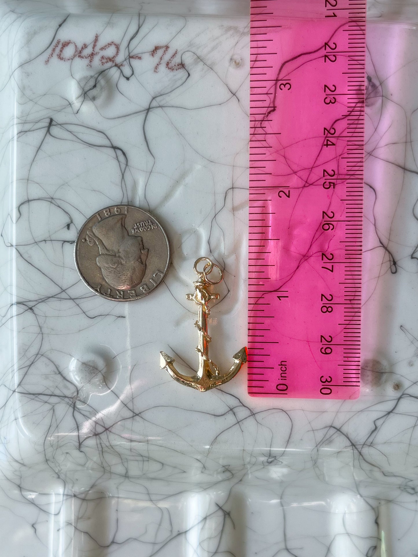 Vintage Anchor 14k Yellow Gold Charm