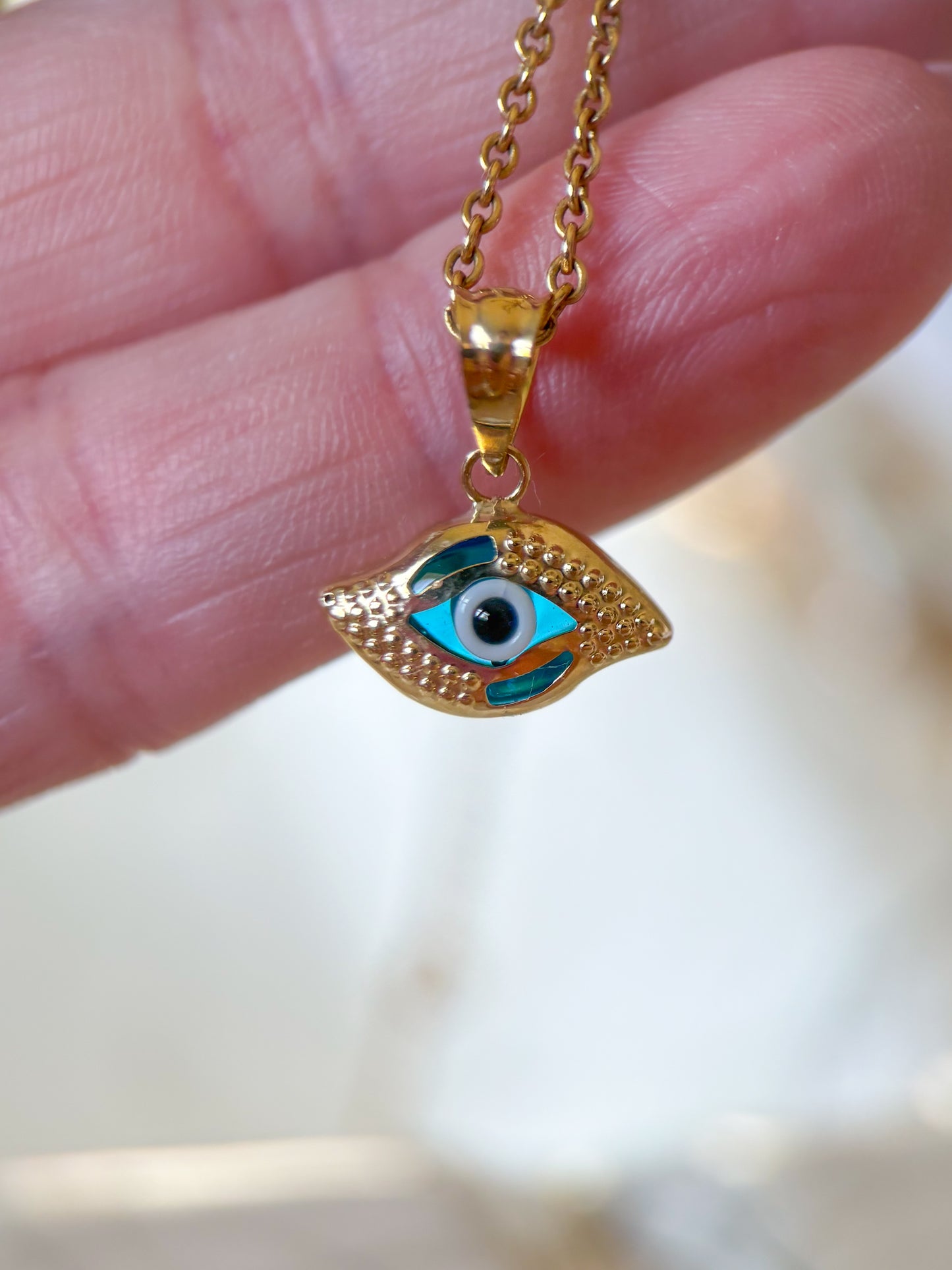 Evil Eye 14k Yellow Gold Charm