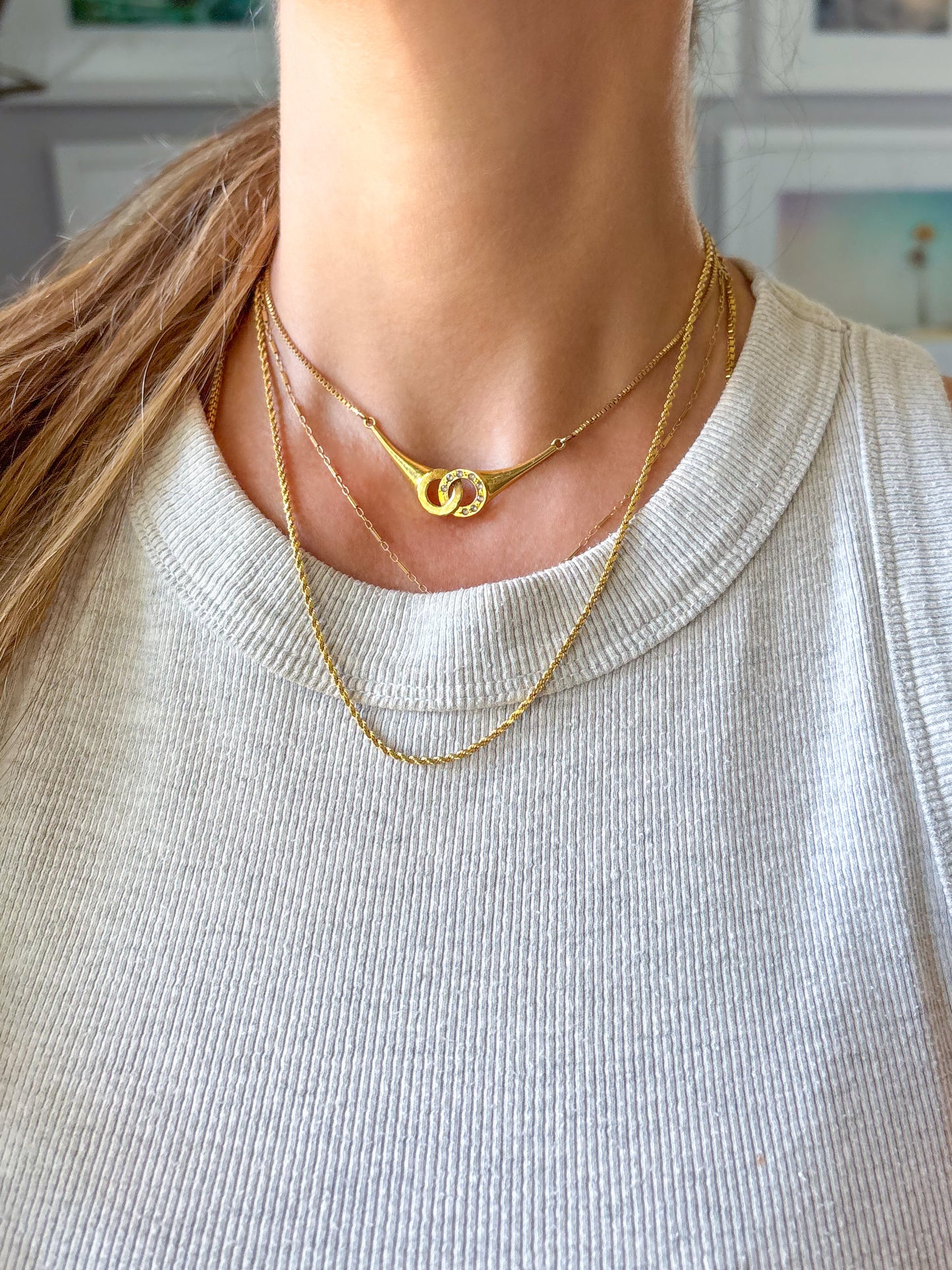 Vintage Thin 14k Yellow Gold 18 Inch Rope Chain
