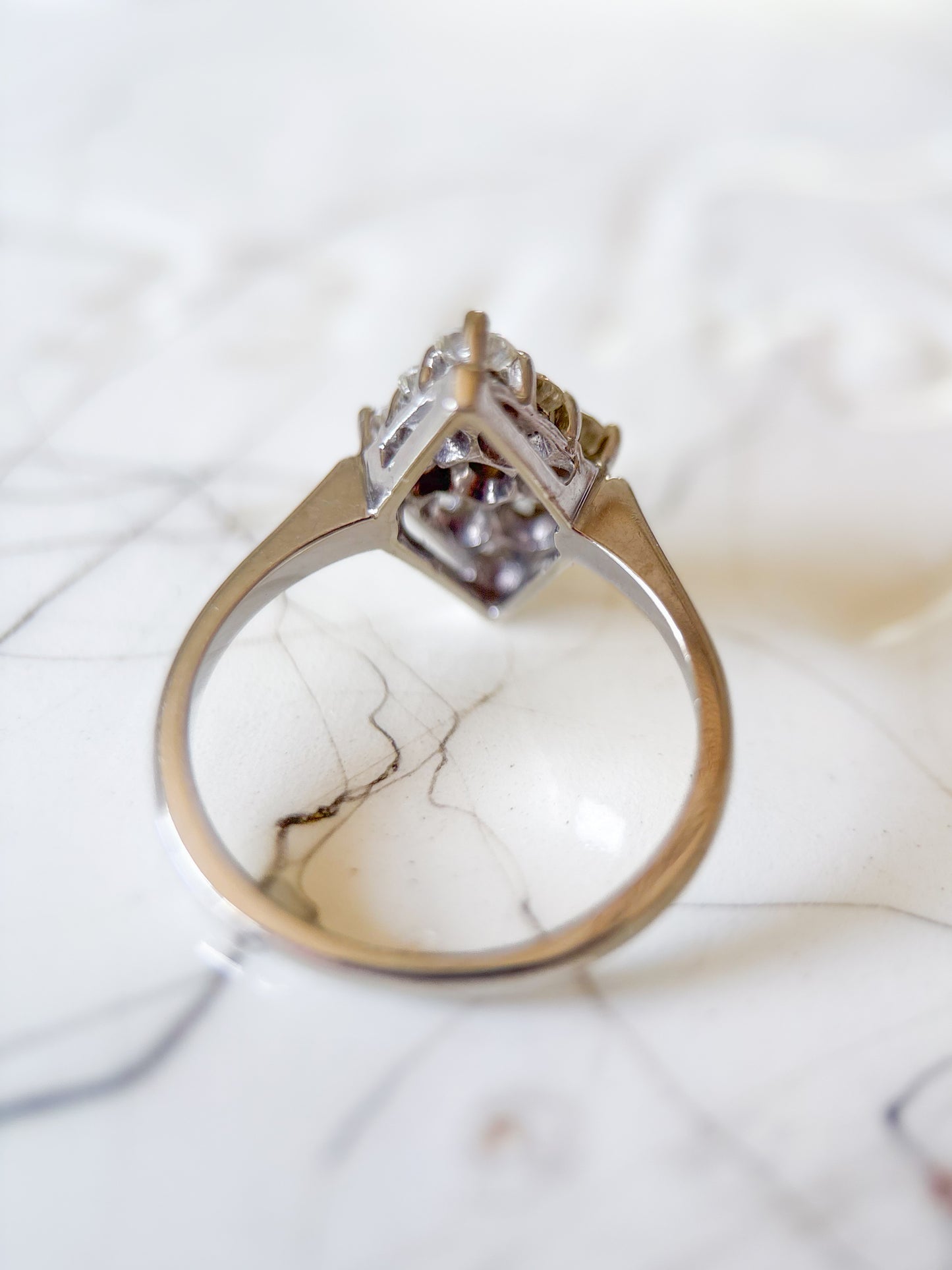 Vintage Natural Diamond 14k White Gold Ring
