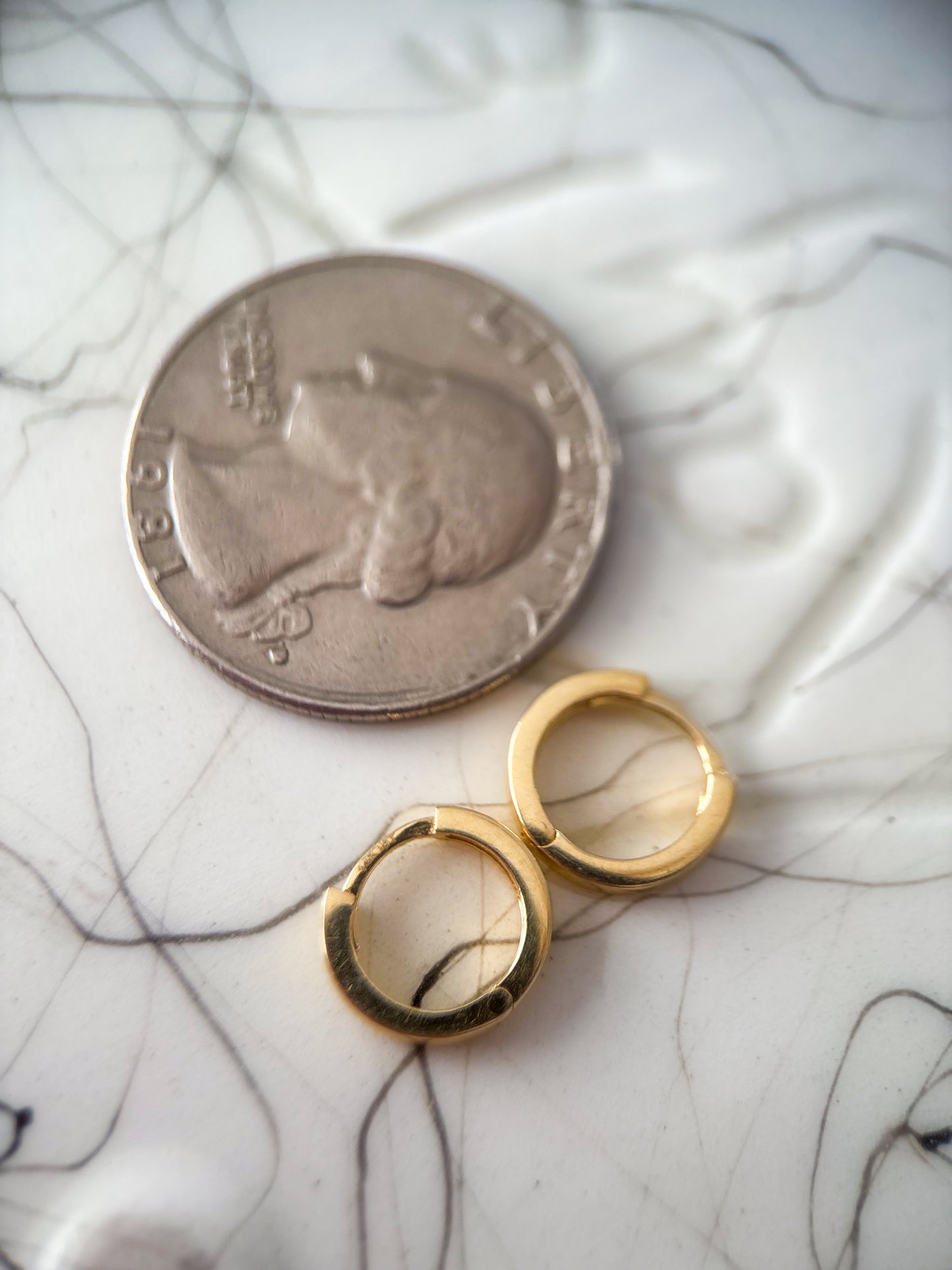 Vintage Medium 14k Yellow Gold Huggies