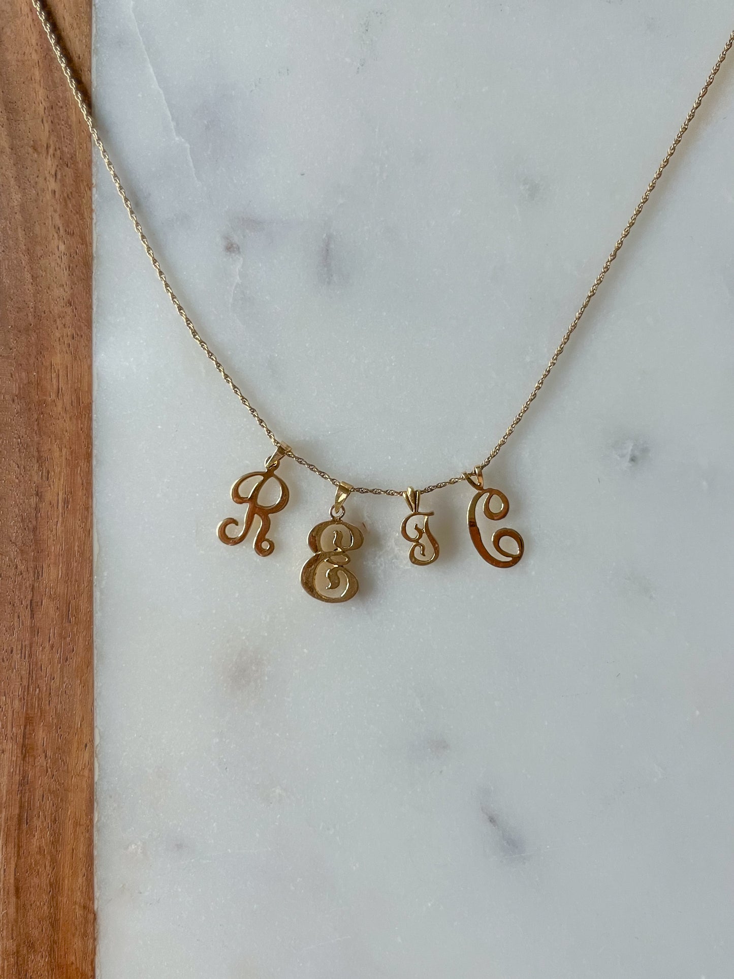 Vintage Letter "E" 14k Yellow Gold Charm