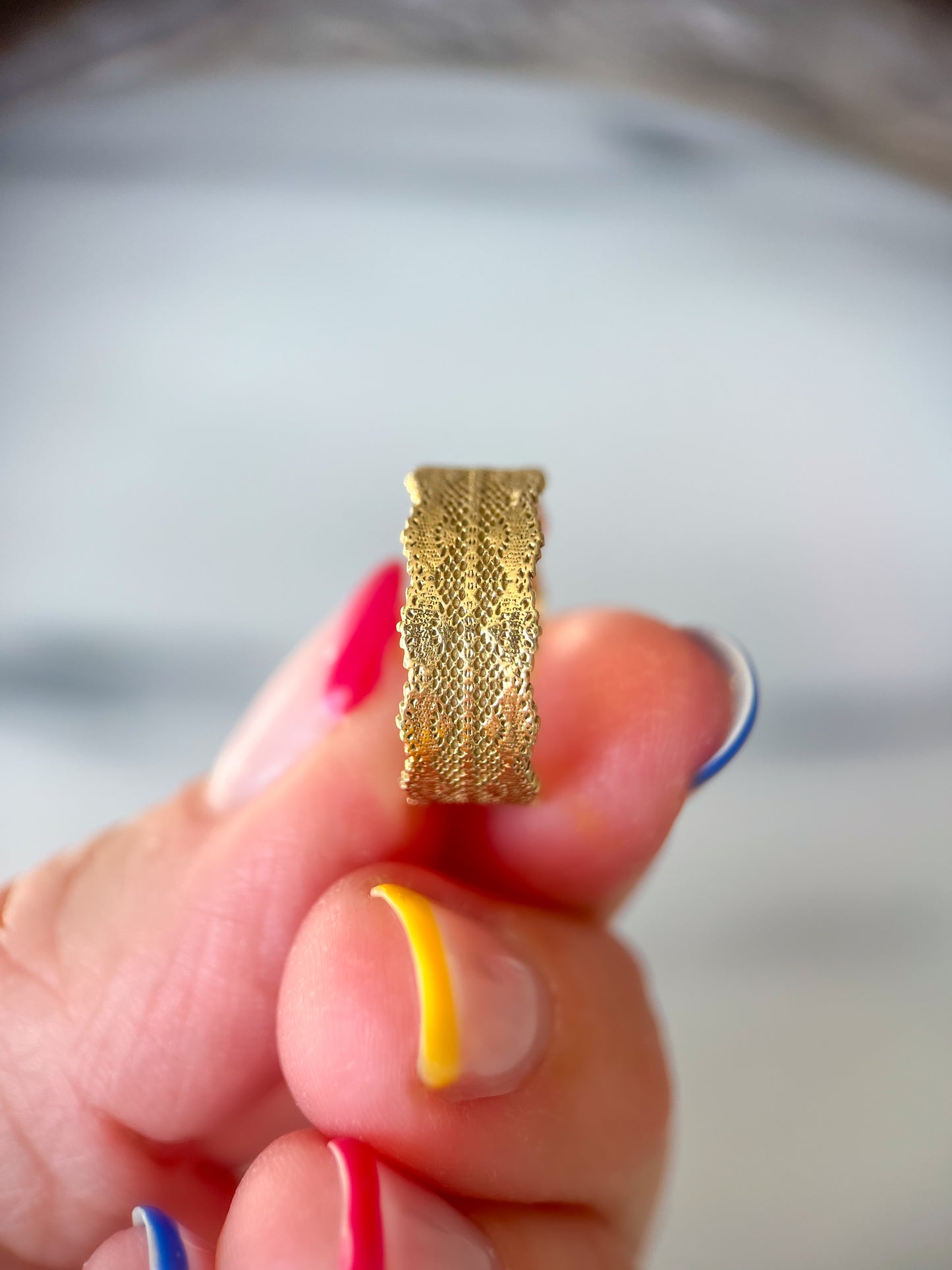Vintage Lace 14k Yellow Gold Band Ring