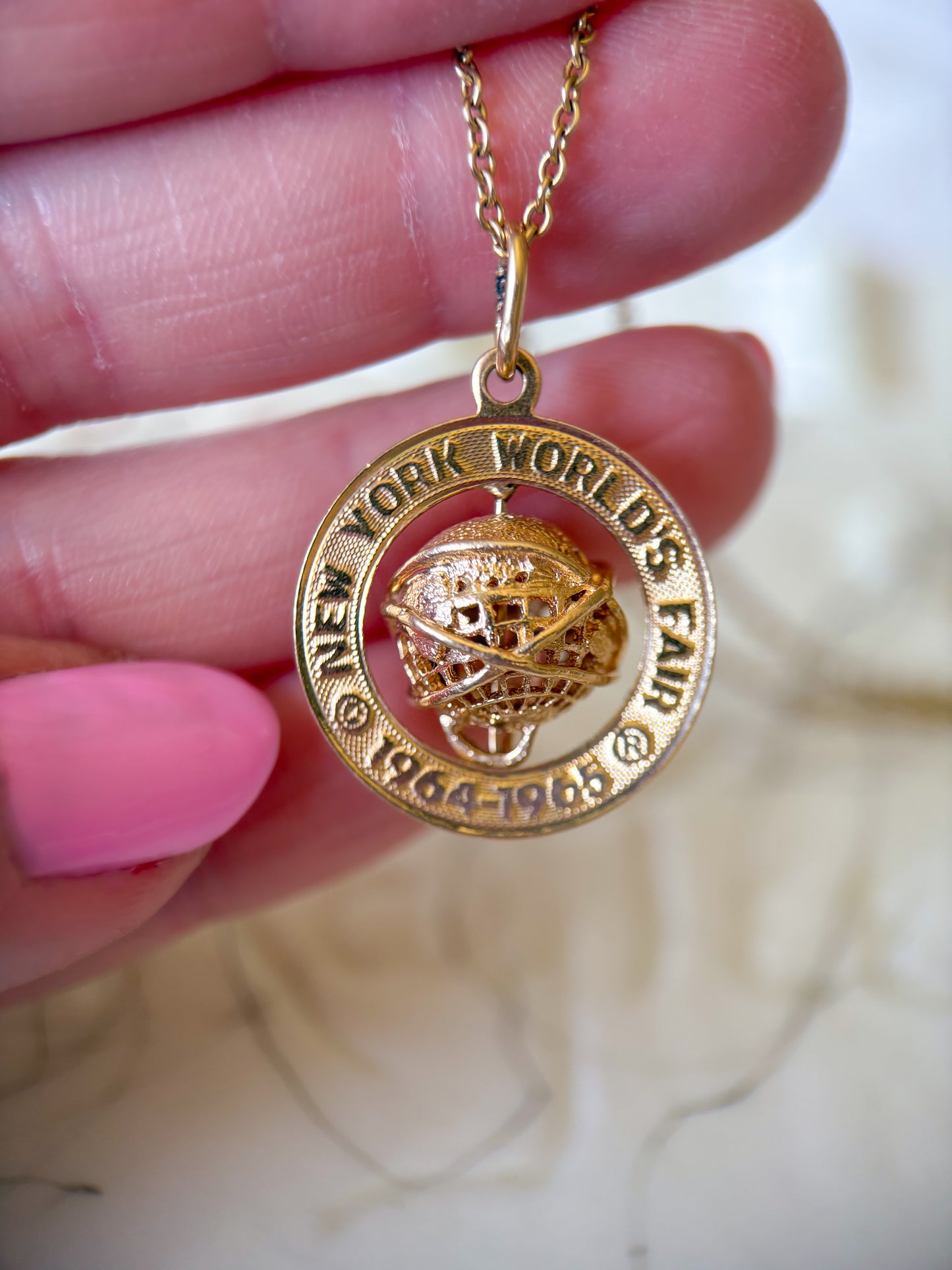 Vintage NYC World Fair 14k Yellow Gold Charm, circa 1960's