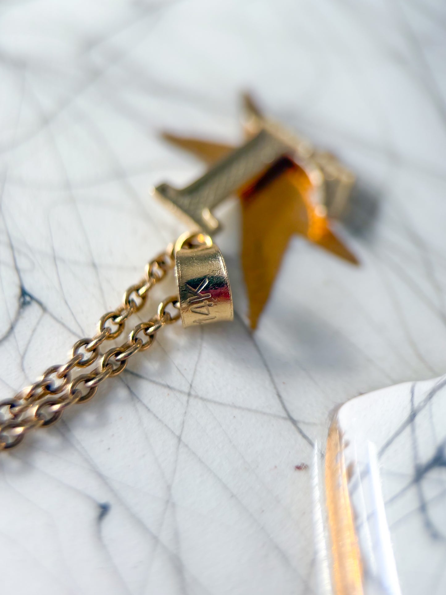 Vintage Letter "L" 14k Yellow Gold Charm