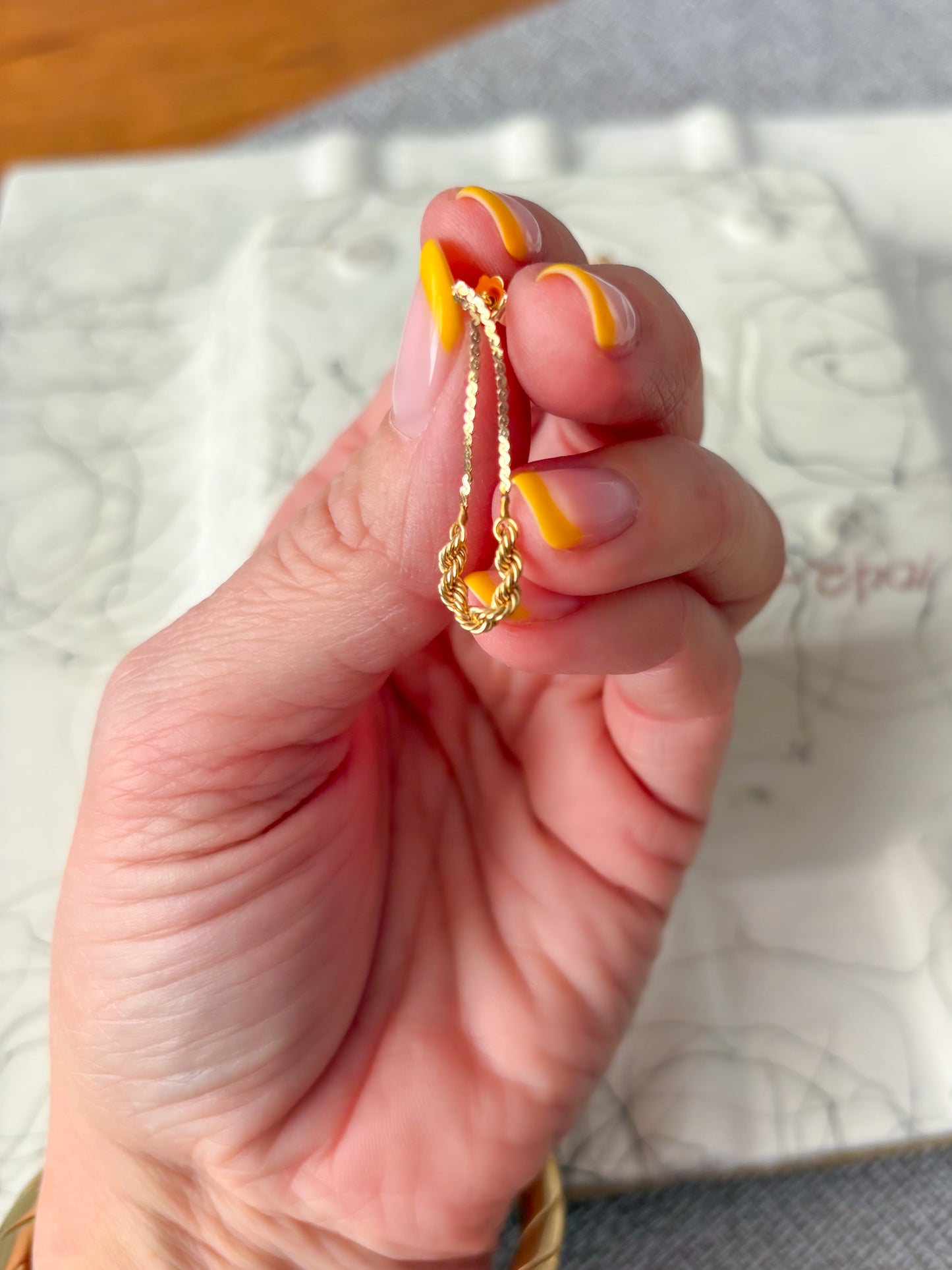 Vintage Dangle Rope 14k Yellow Gold Earrings