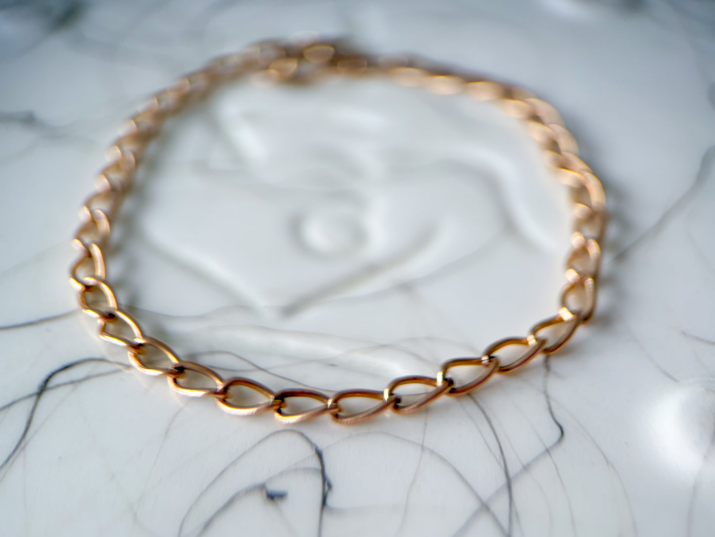 Vintage Cable Link 14k Yellow Gold 7 Inch Bracelet