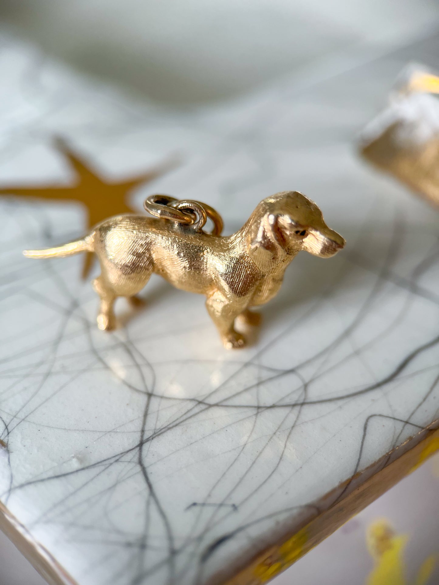 Vintage Dog 14k Yellow Gold Charm, circa 1950s