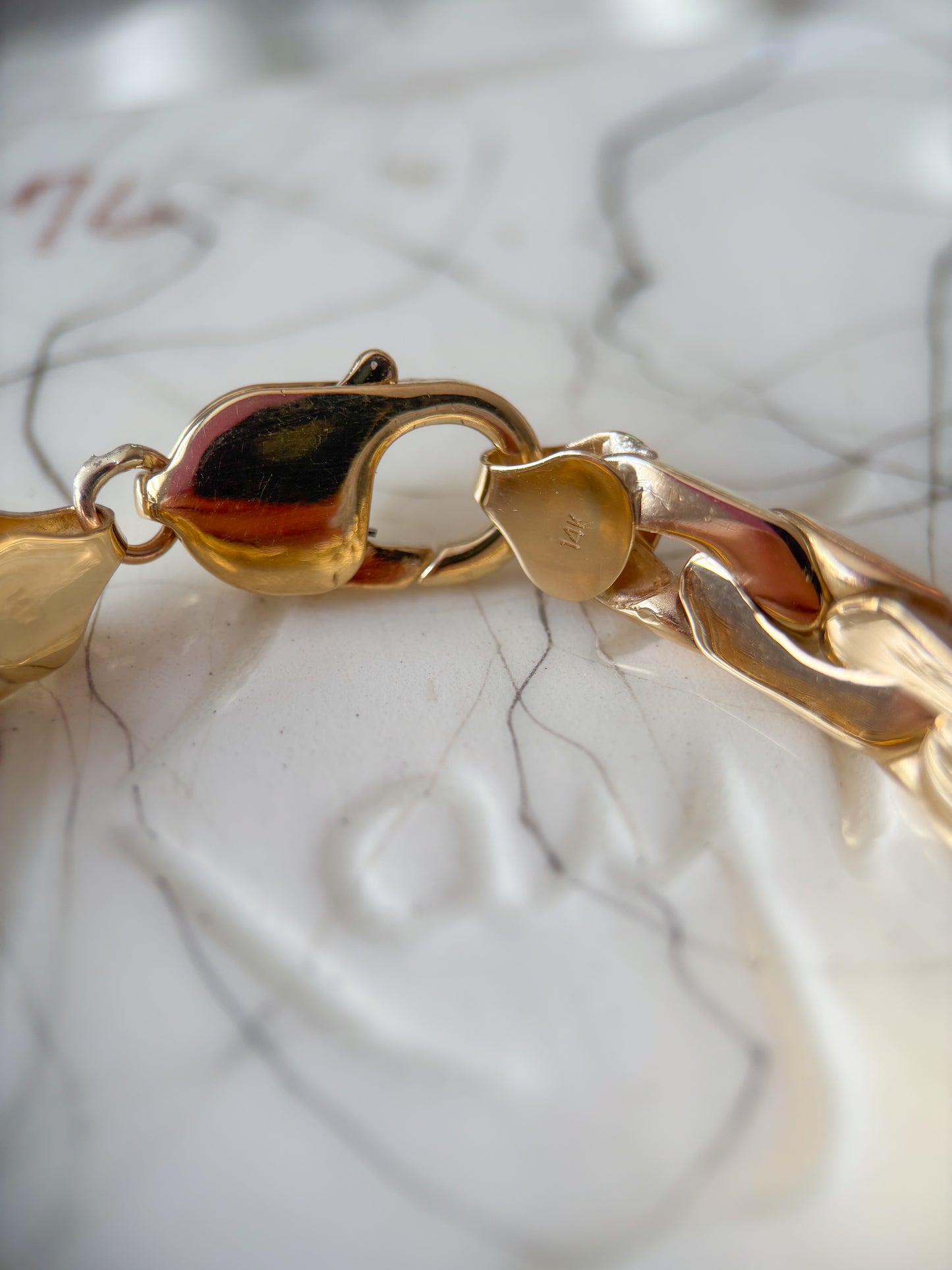 Vintage Solid C Link 14k Yellow Gold 7 Inch Bracelet, circa 1970s