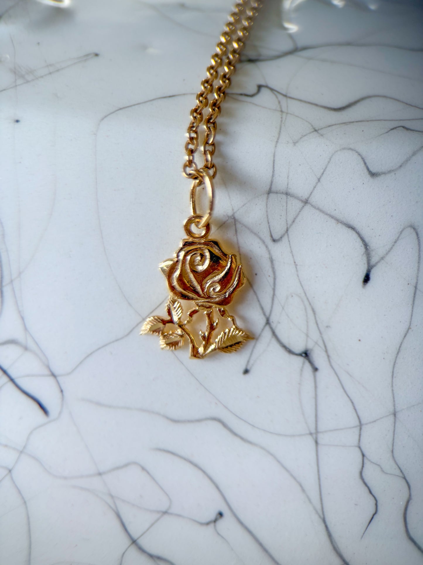 Vintage Rose 14k Yellow Gold Charm