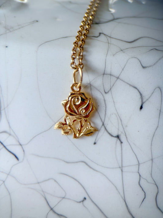 Vintage Rose 14k Yellow Gold Charm