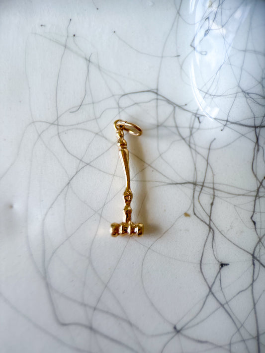 Vintage MINI Gavel 14k Yellow Gold Charm