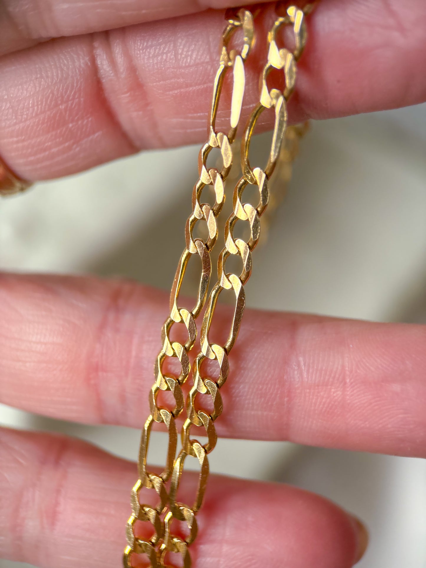 Vintage Figaro 14k Yellow Gold 16.25 Inch Necklace