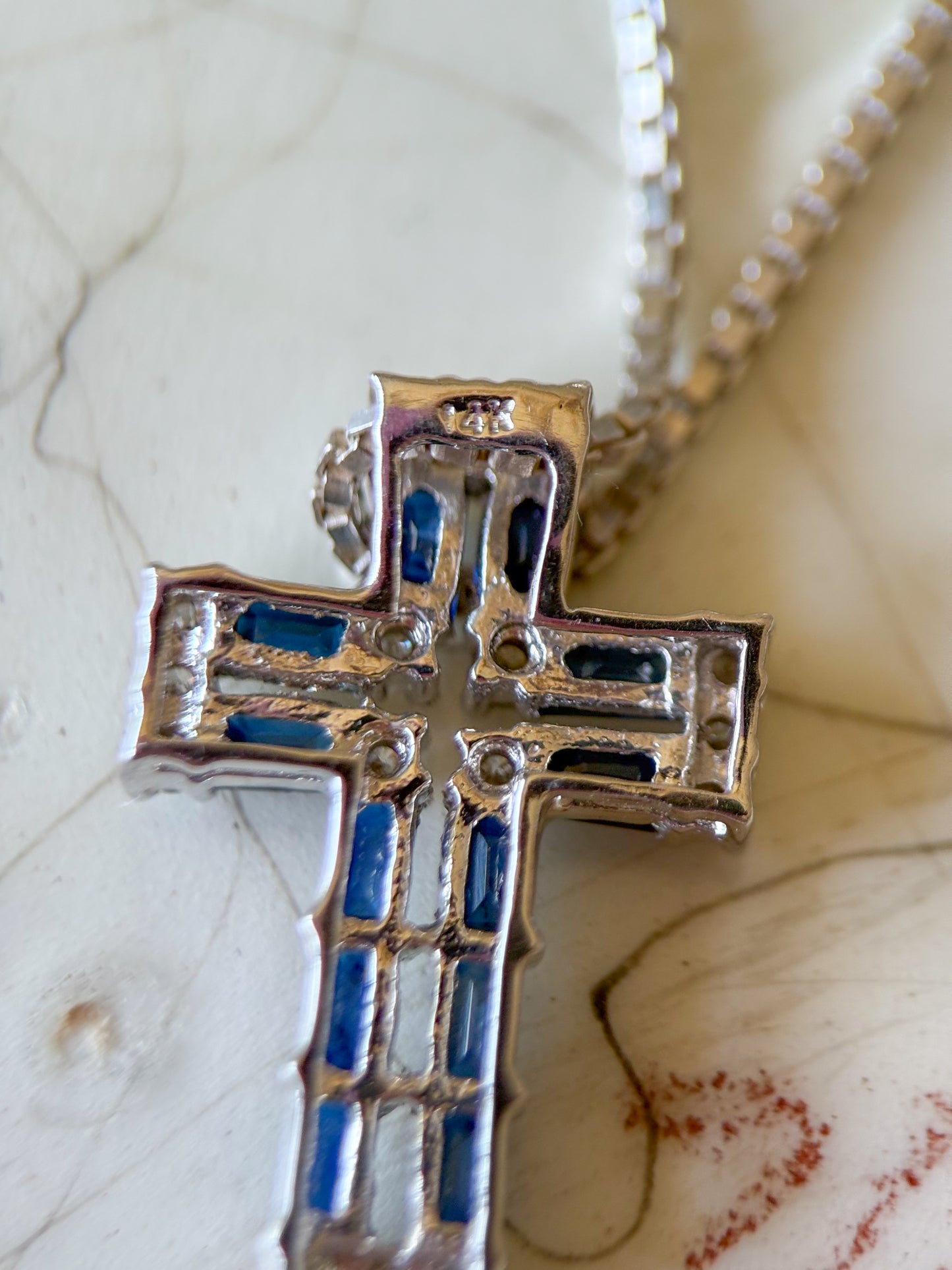 Vintage 14k White Gold Cross Charms