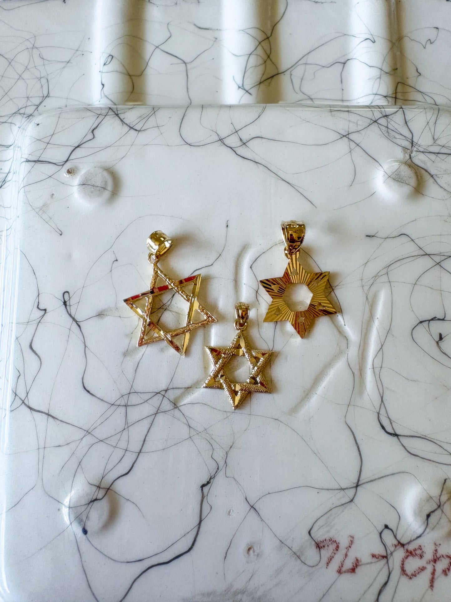Various 10k Yellow Gold Star of David Charms