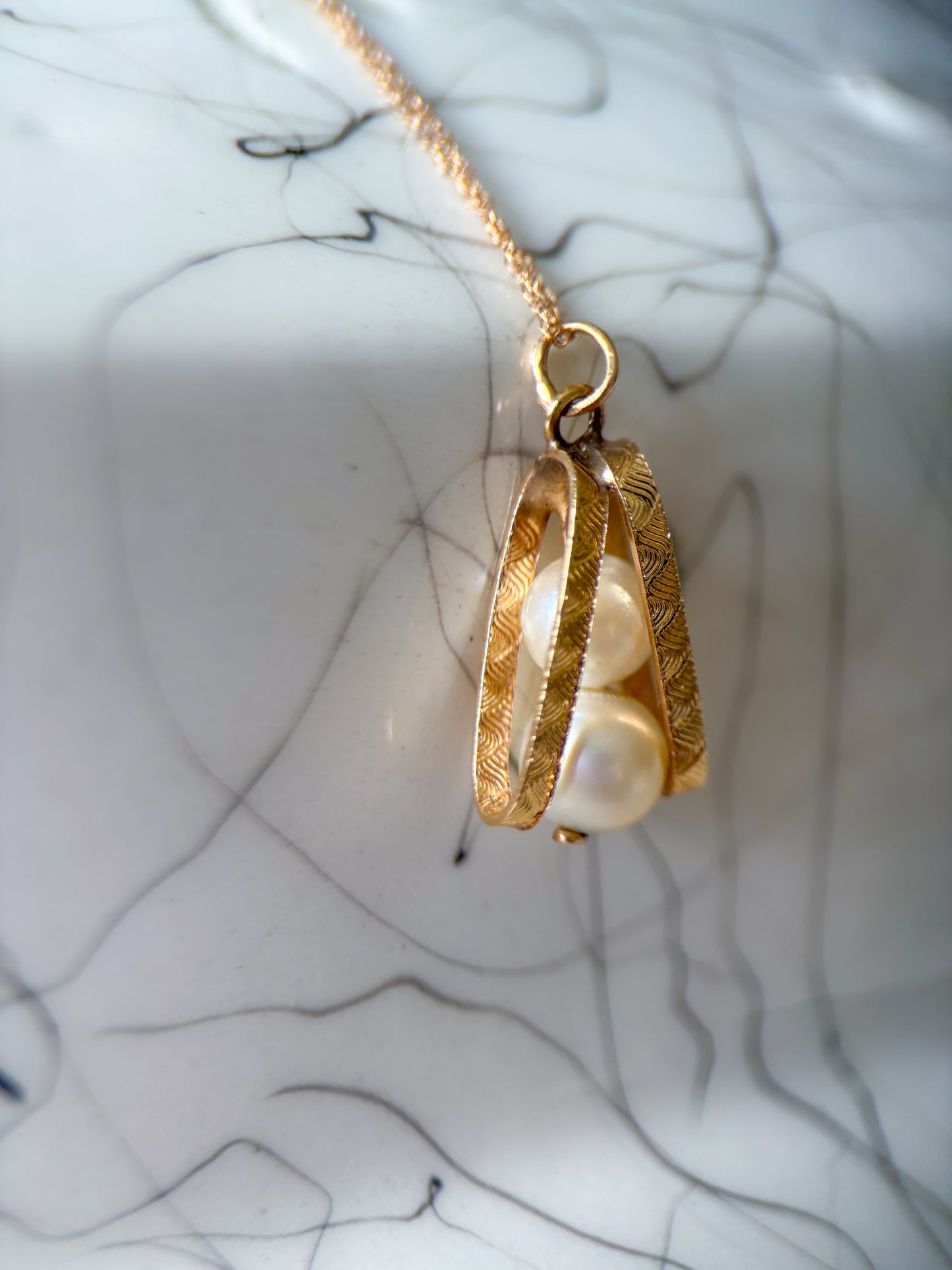 Vintage Pearl 14k Yellow Gold Charm