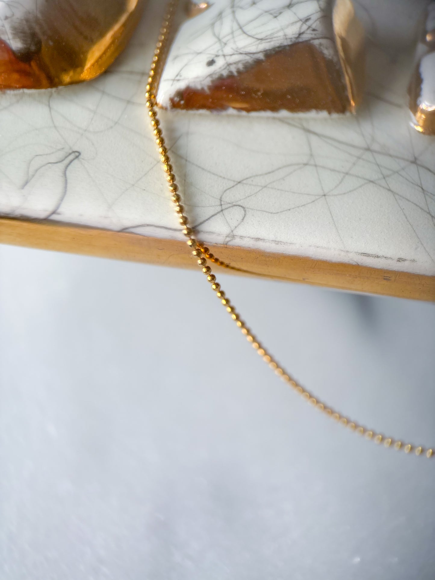 Vintage Ball Chain 14k Yellow Gold 16 Inch Necklace