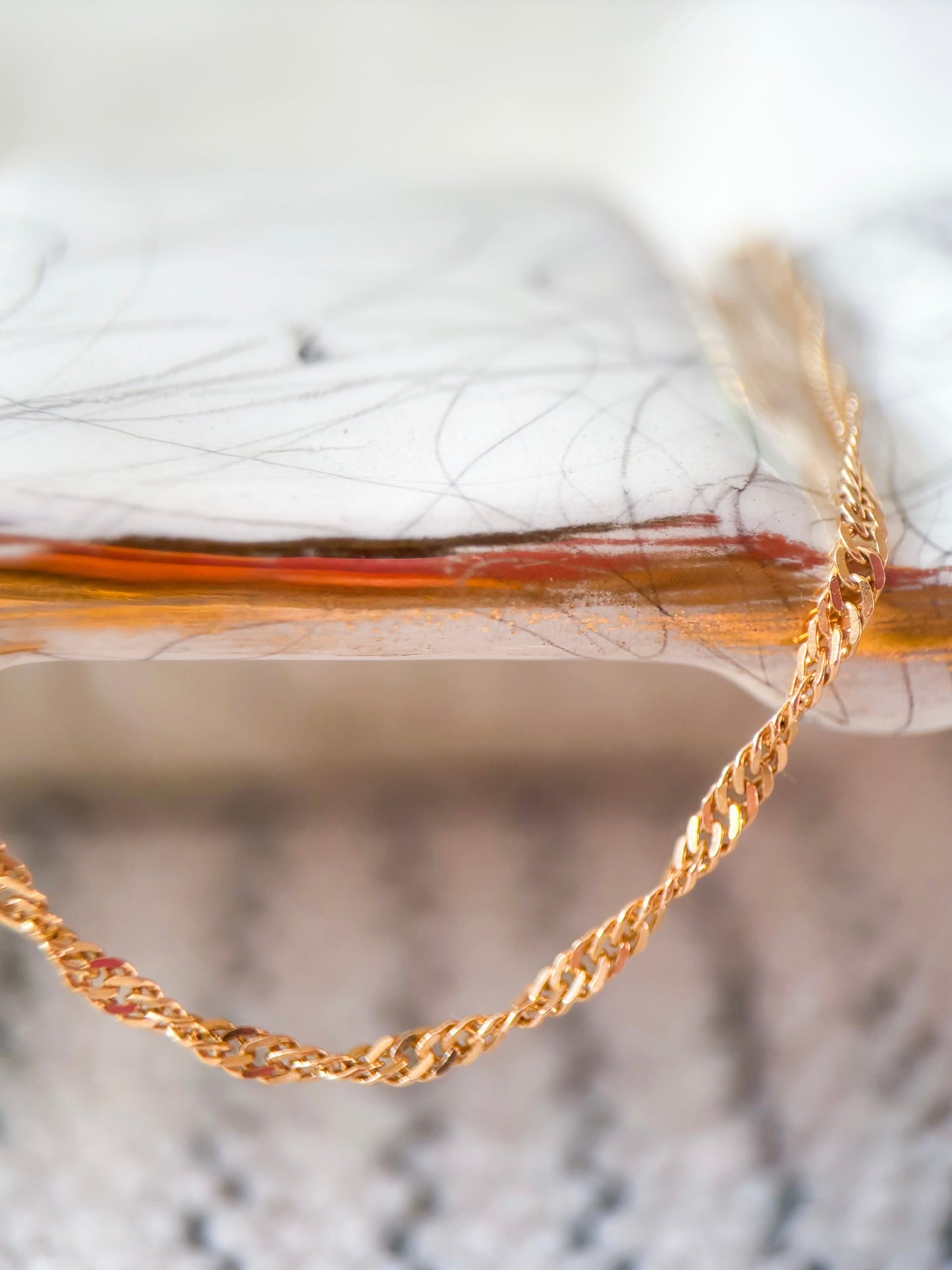 Vintage Twisted Curb Chain 10k Yellow Gold 24 Inch Necklace