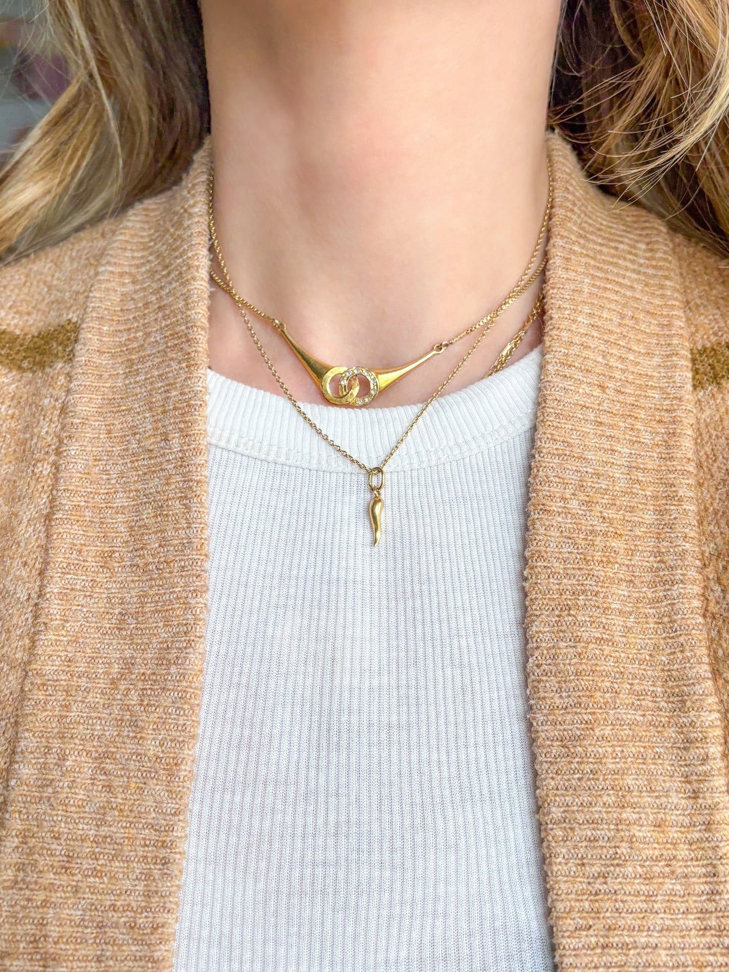 Vintage MINI Italian Horn 10k Yellow Gold Charm