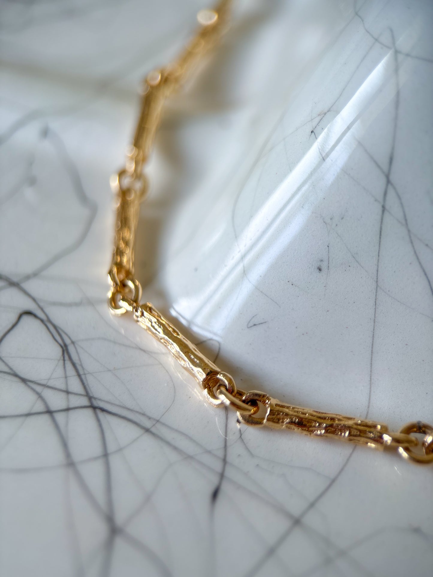 Vintage 14k Yellow Gold Bar Chain 20 Inch Necklace