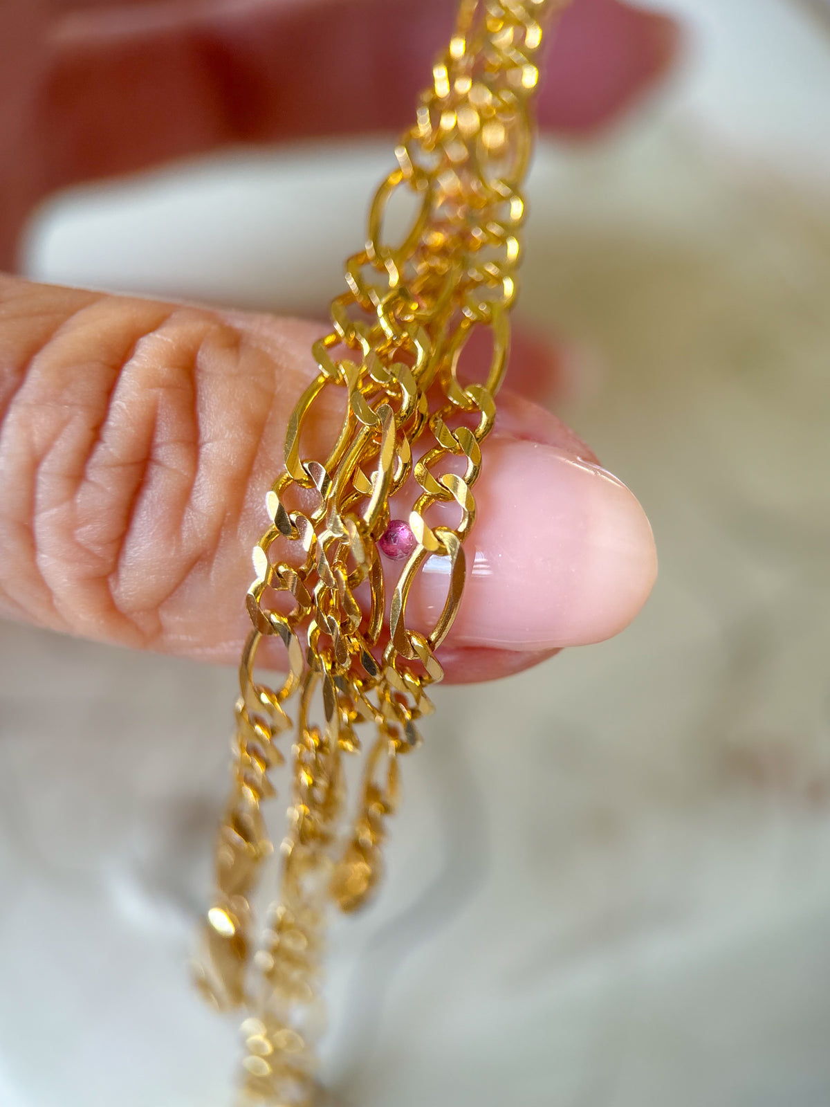 Vintage Figaro 14k Yellow Gold 20 Inch Necklace