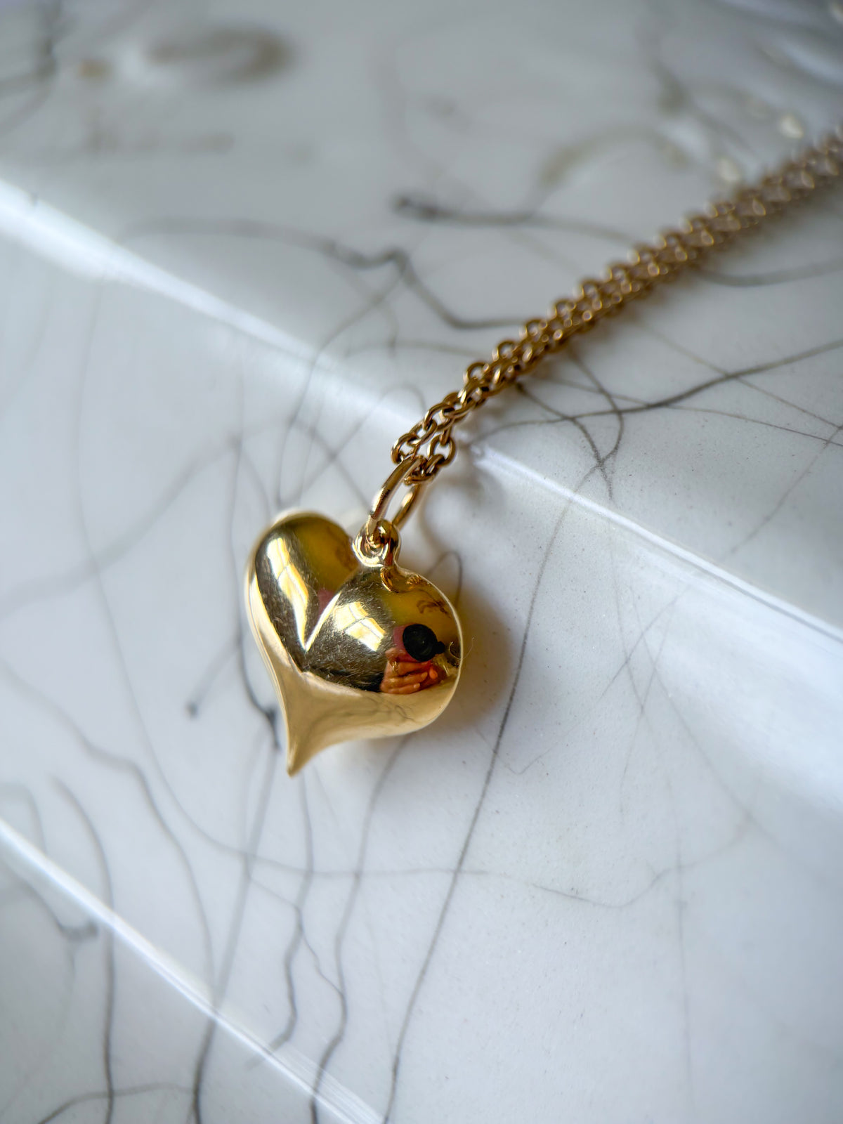 Vintage Puffy Heart 14k Yellow Gold Charm