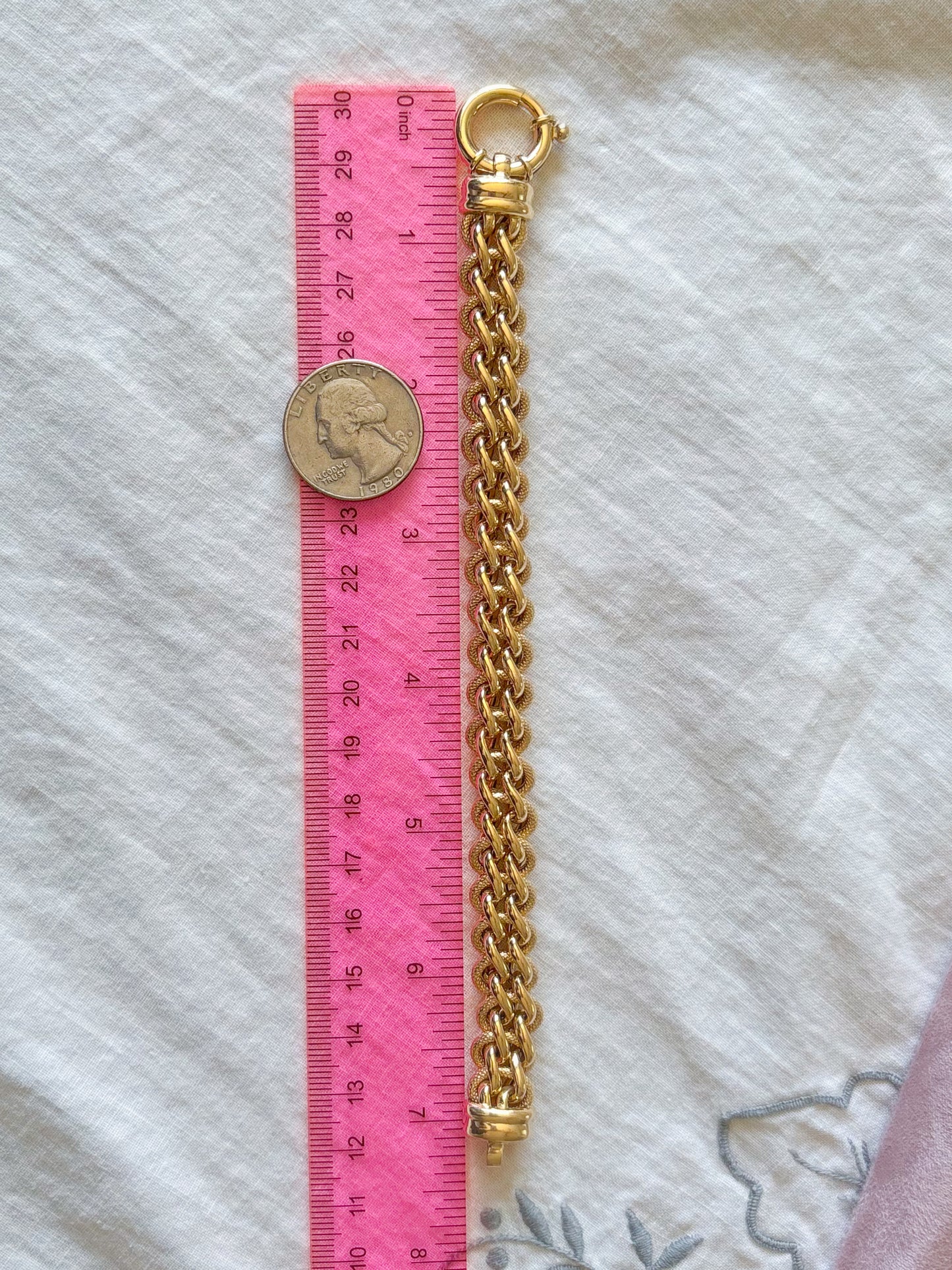 Vintage Super Chunky Braided 14k Yellow Gold 7 Inch Bracelet