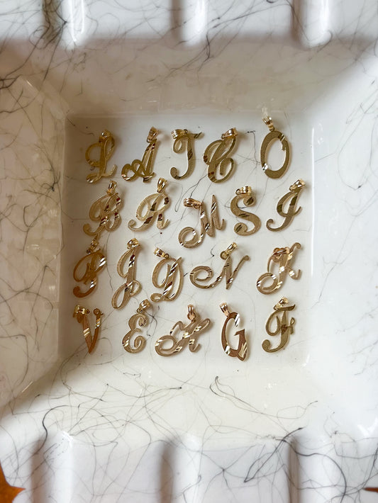 10k Yellow Gold Simple Initial Letter Charms